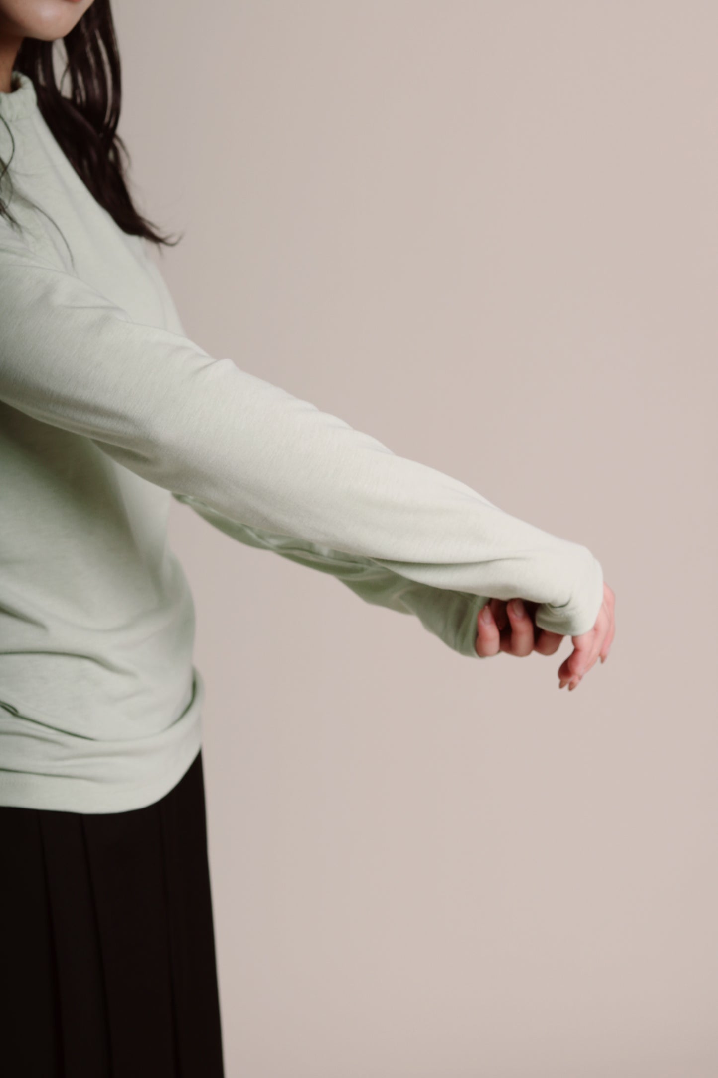 Soft Gathered Neck Top (Matcha)