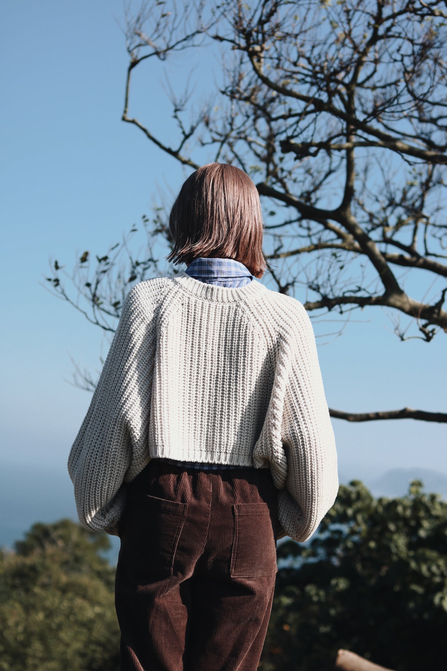 Puff Sleeve Cardigan (Ivory)