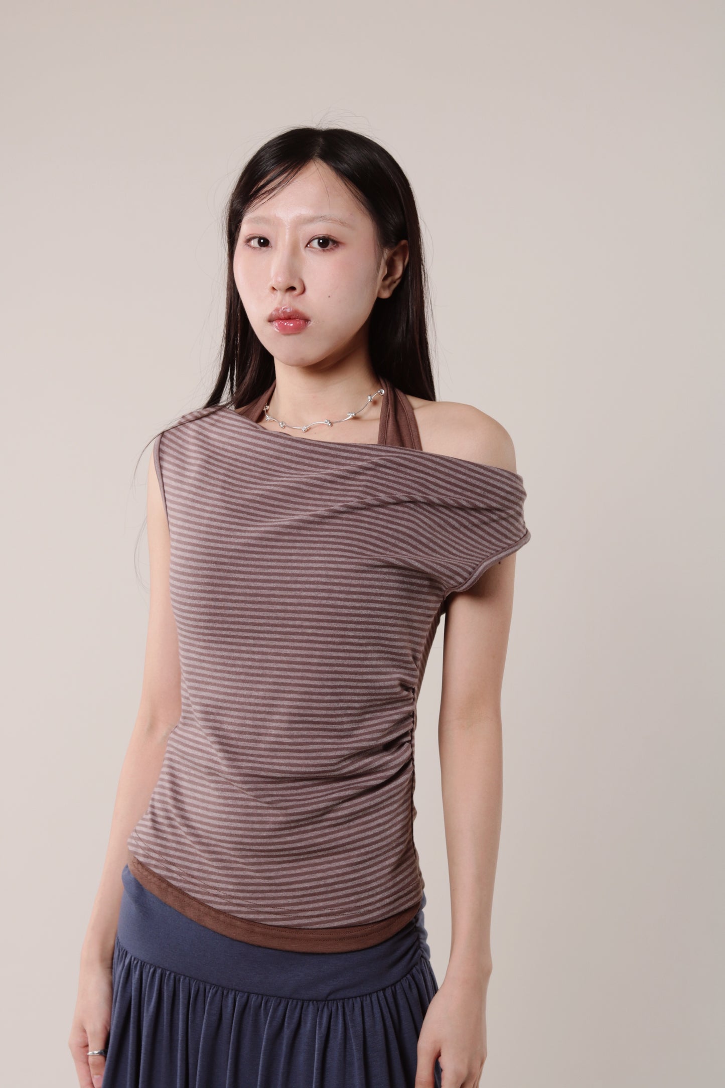 Lazy Striped Top (Brown)