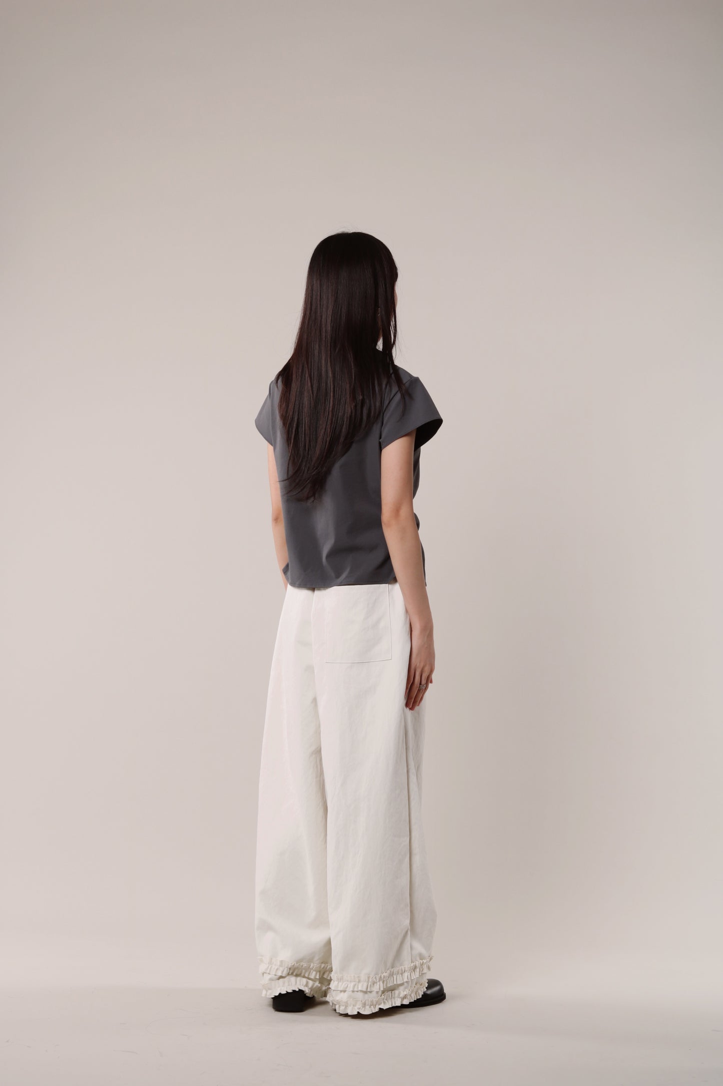 Double Ruffle Pants (Ivory)