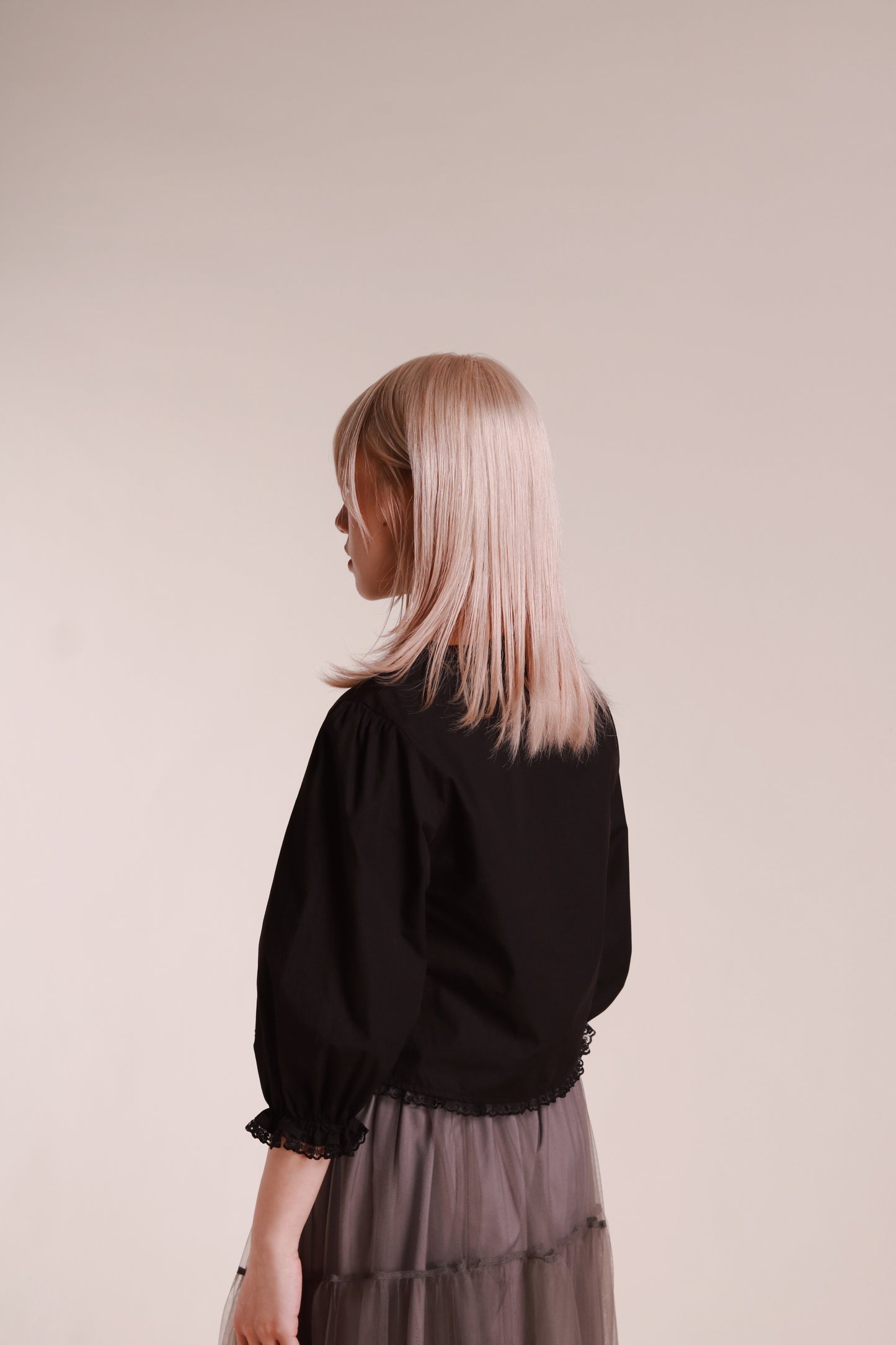 Retro Lace Blouse (Black)