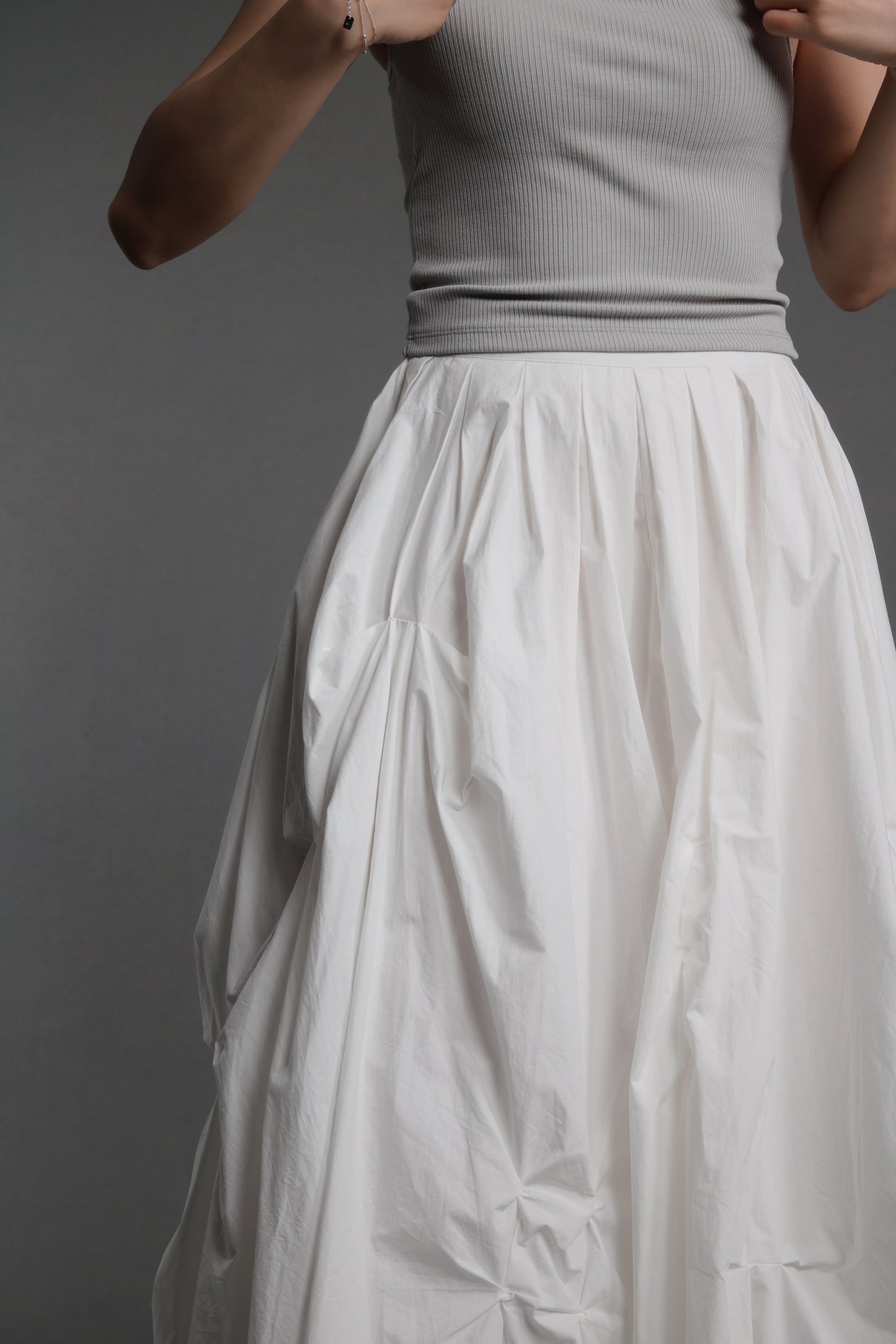 Doll Gathered Skirt (White)