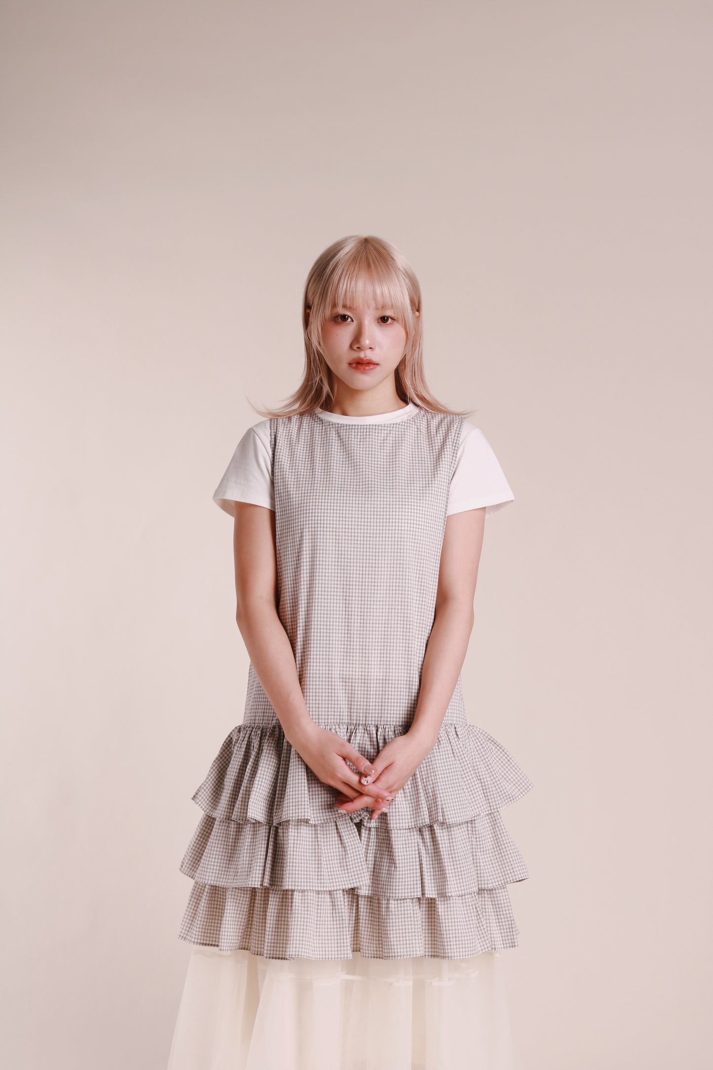 Layered Ruffle Dress (Ivory)