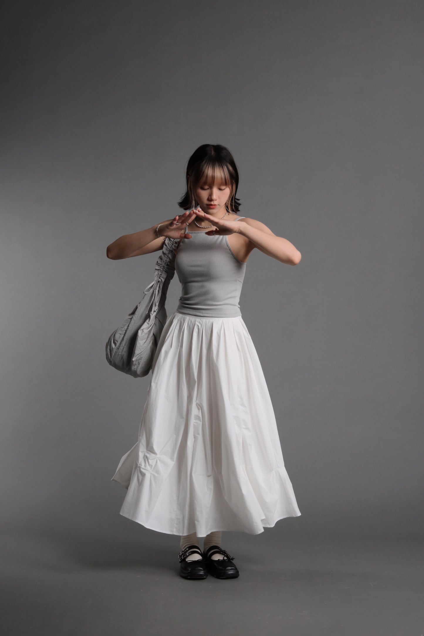 Doll Gathered Skirt (White)