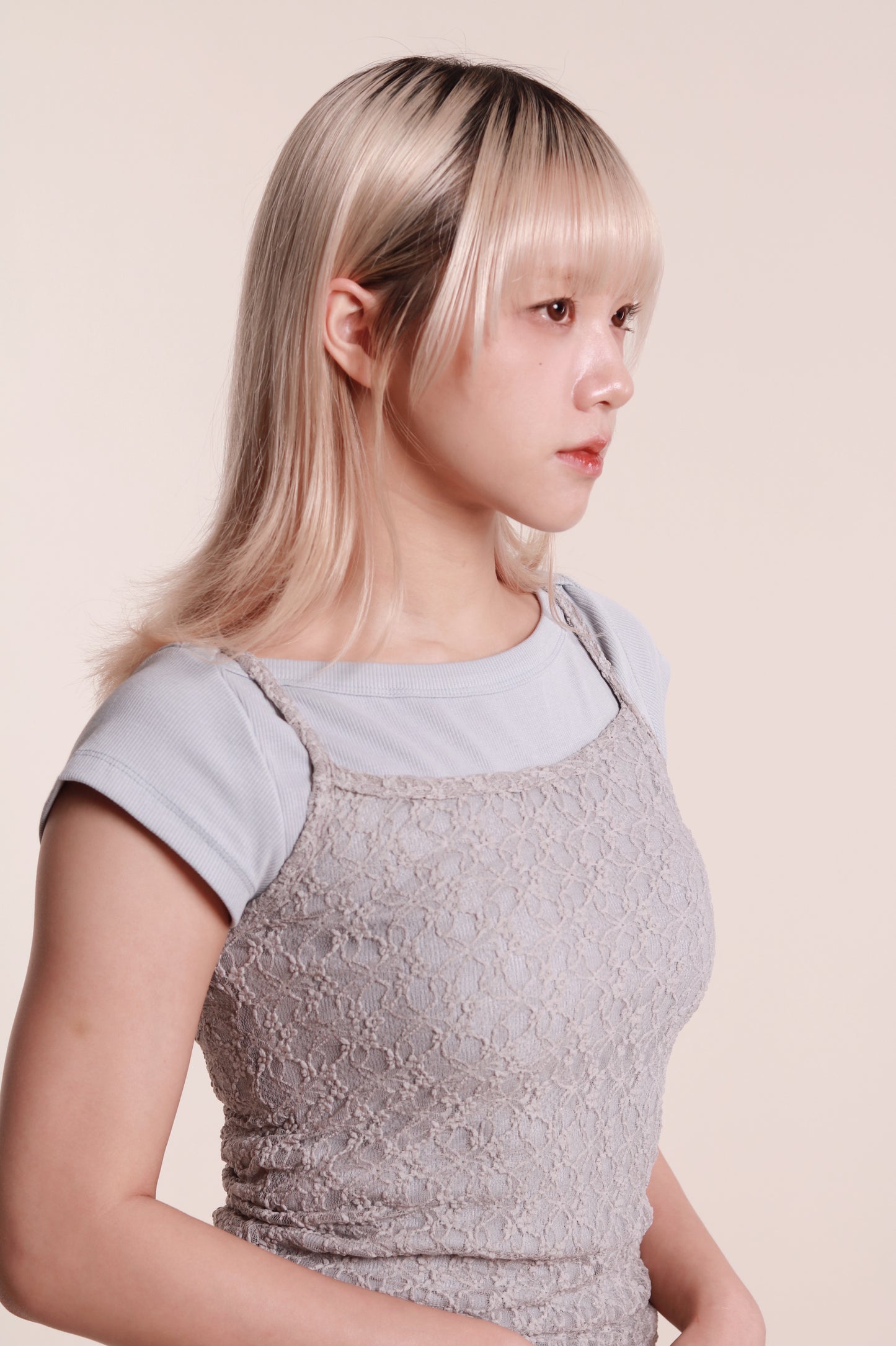 Mesh Sleeveless Top (Grey)