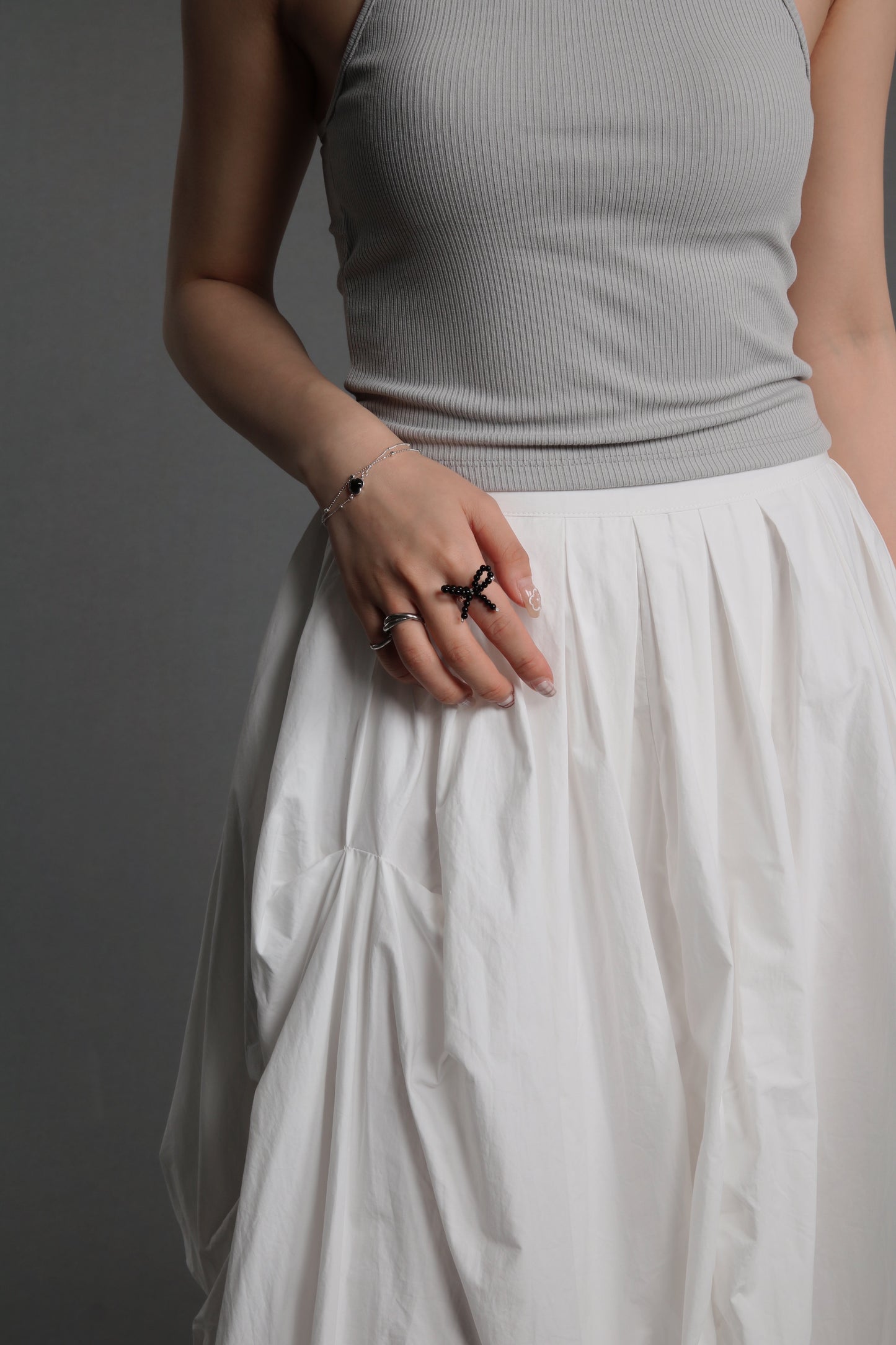 Doll Gathered Skirt (White)