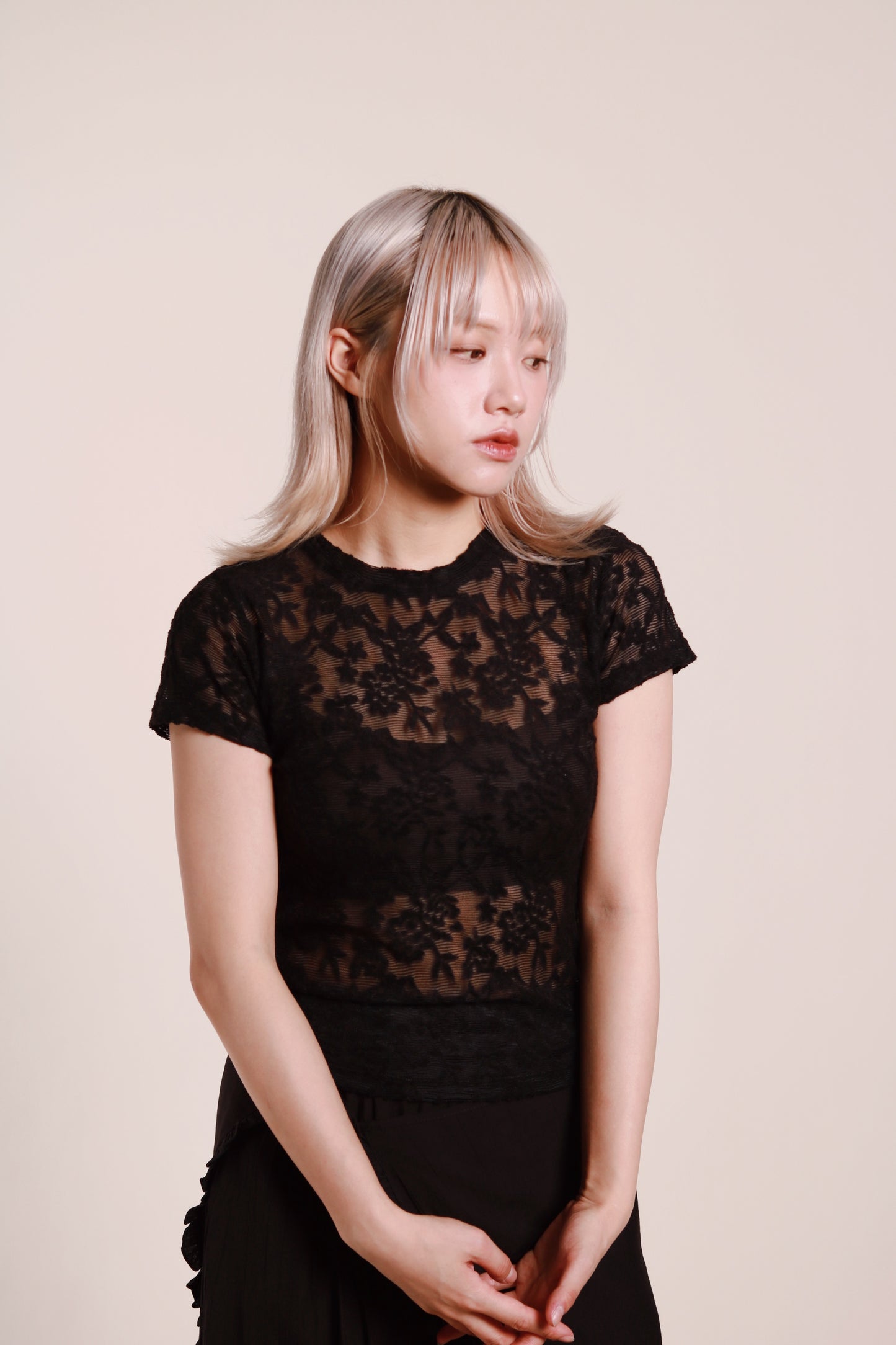 Mesh Flower Top (Black)
