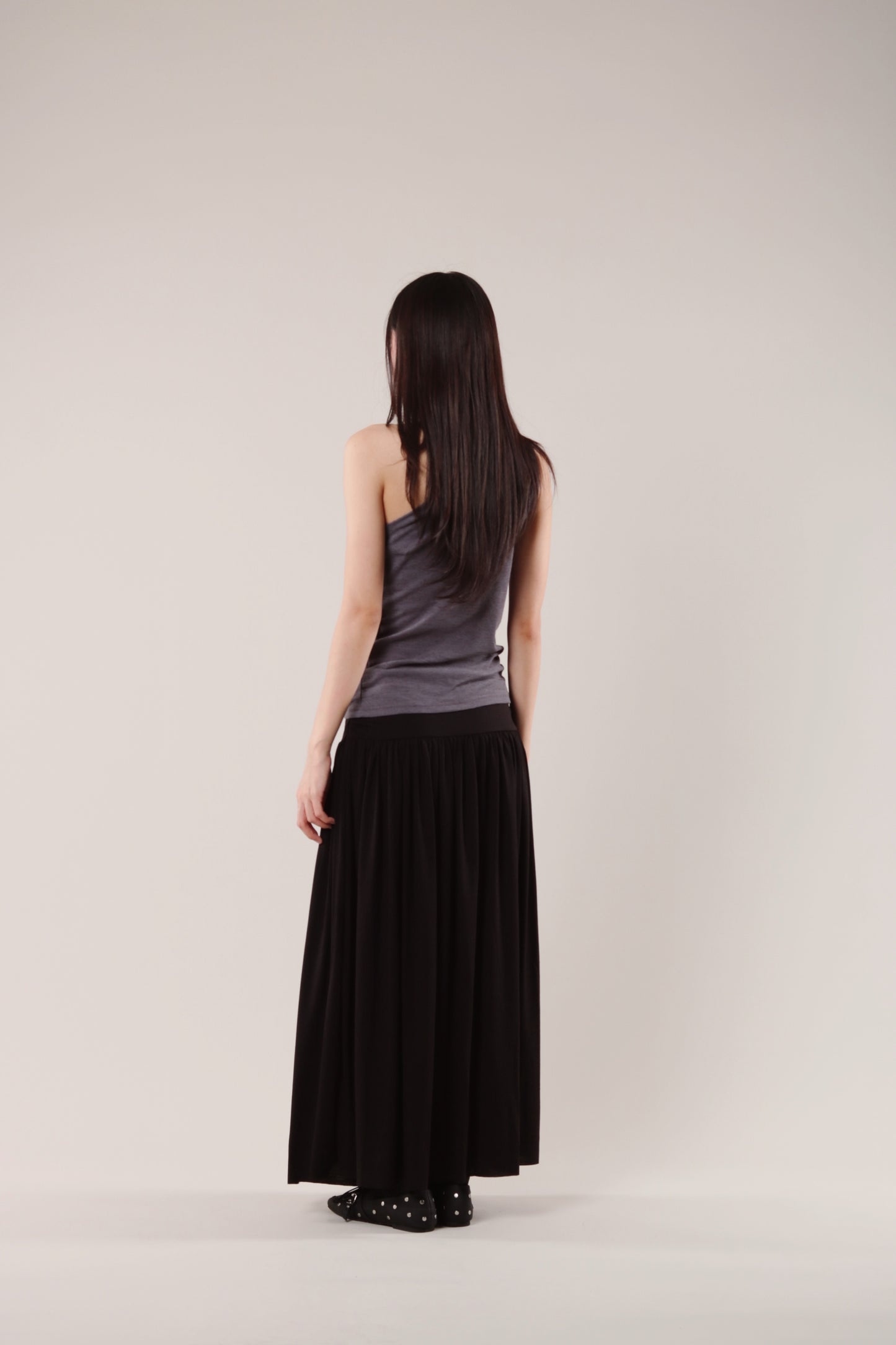 Linen Scarf Top (Charcoal)