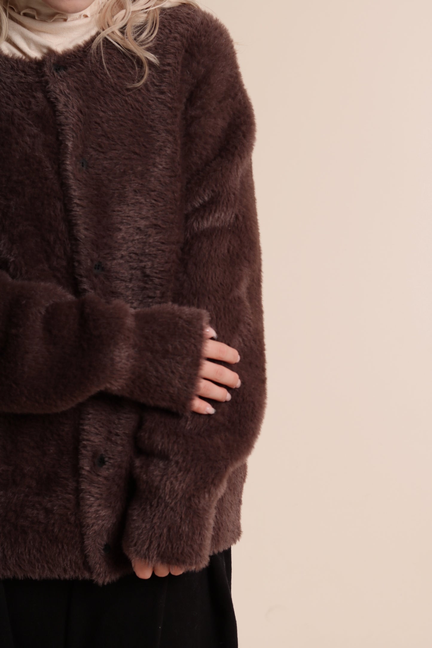 Fluffy Cardigan (Brown)