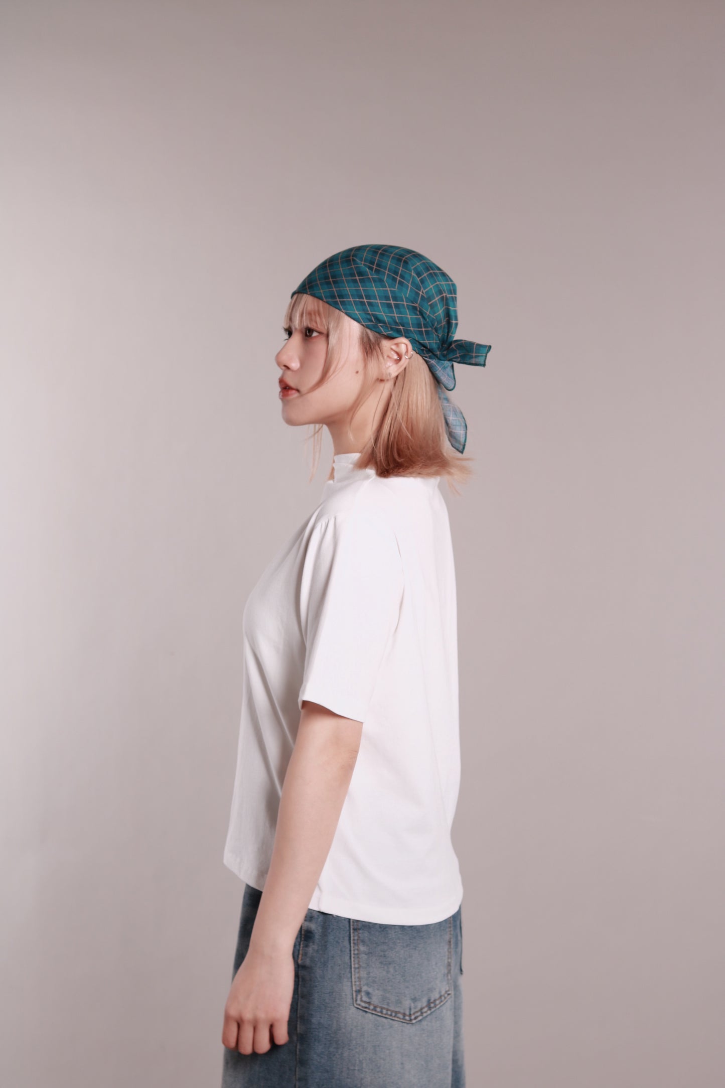 Mock Neck Tee (White)