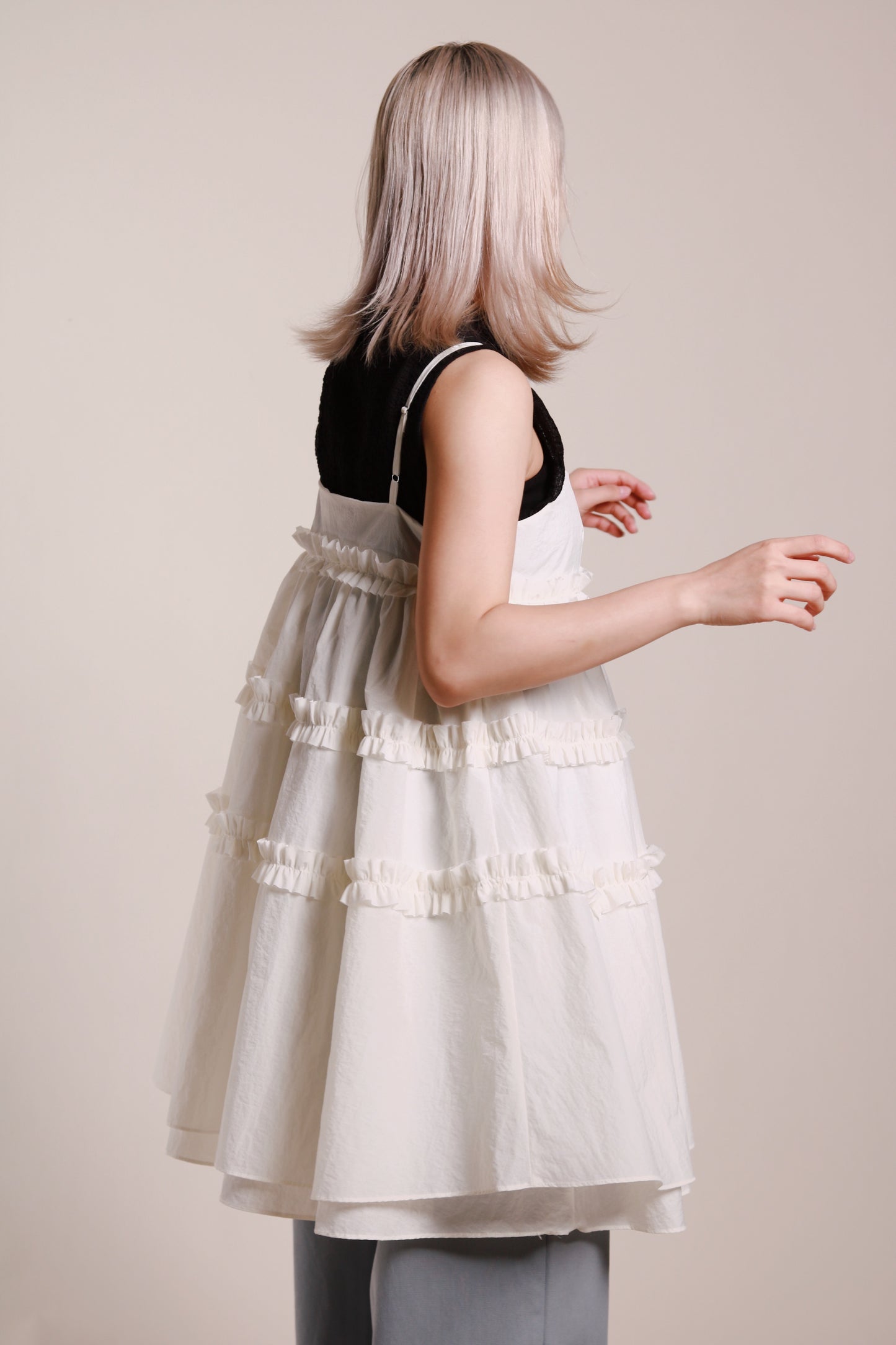 Doll Ruffle Dress (Ivory)