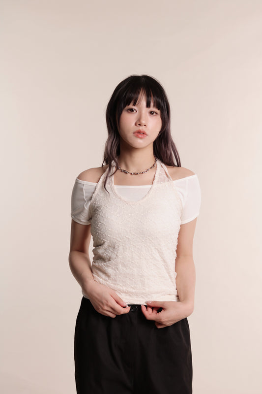 Layered Halter Top Set (Ivory)