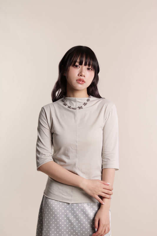 Pure Mock Neck Top (Dusty Green)