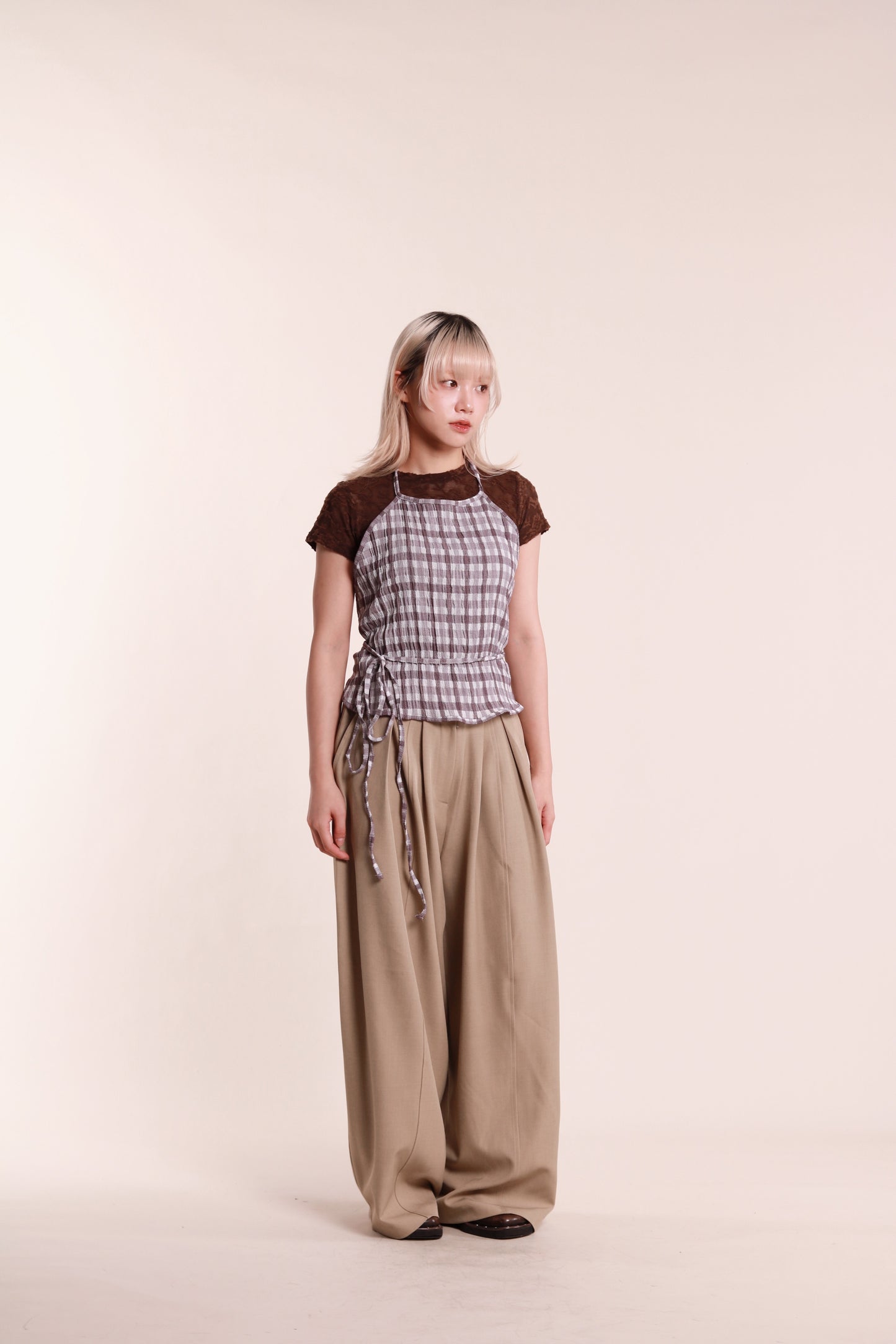 Checkered Halter Top (Purple)