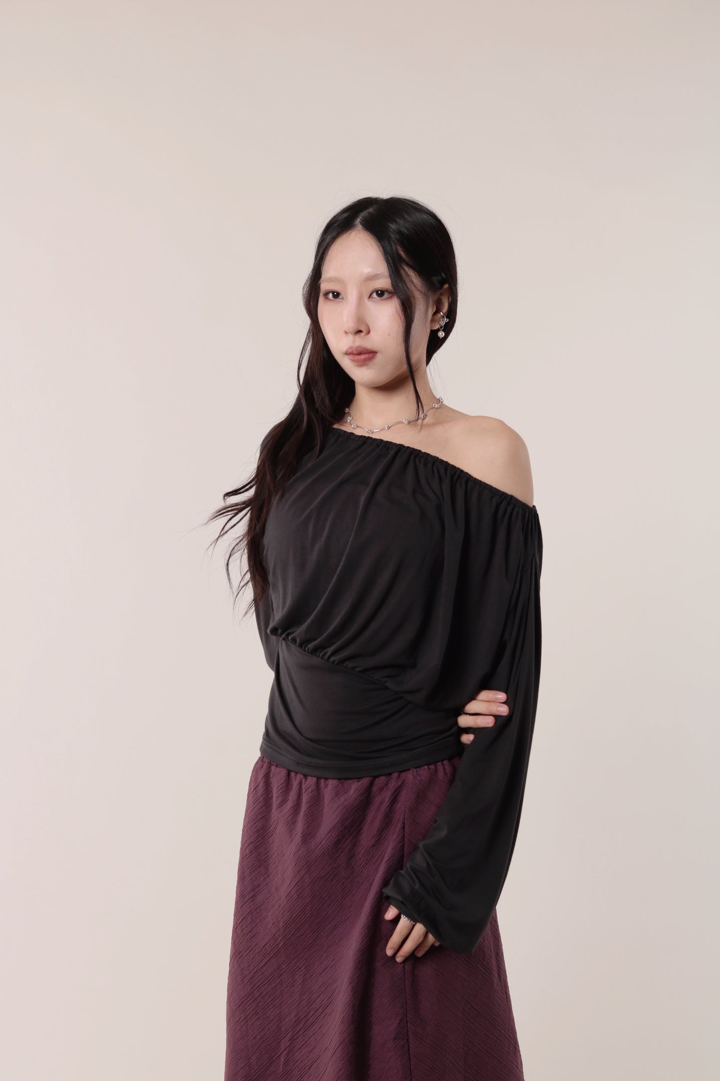Luna Gathered Top (Black)