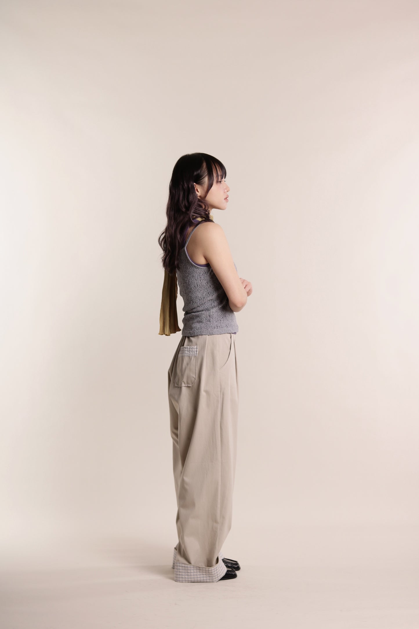 Mesh Sleeveless Top (Grey)