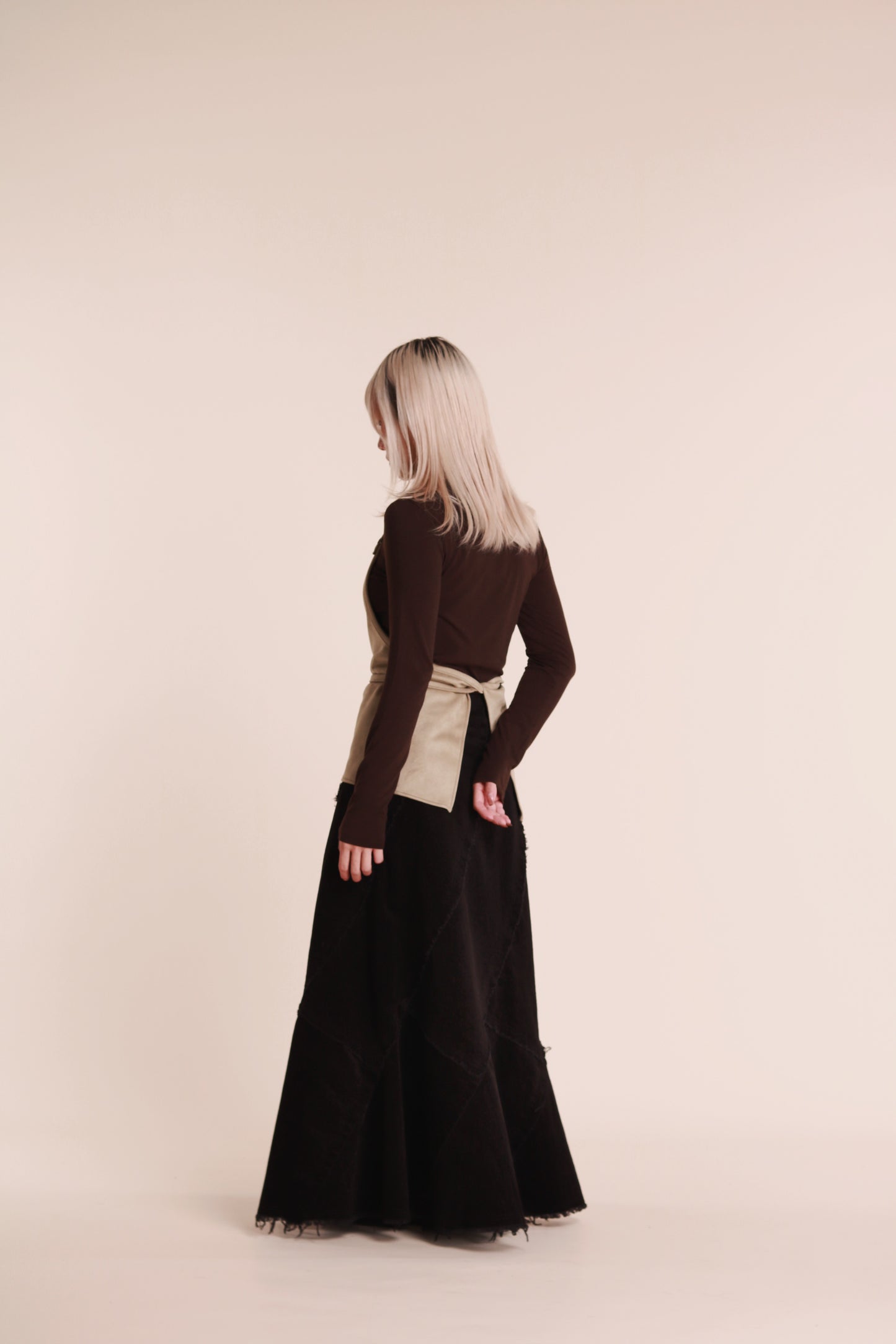 Frayed Mermaid Skirt (Black)