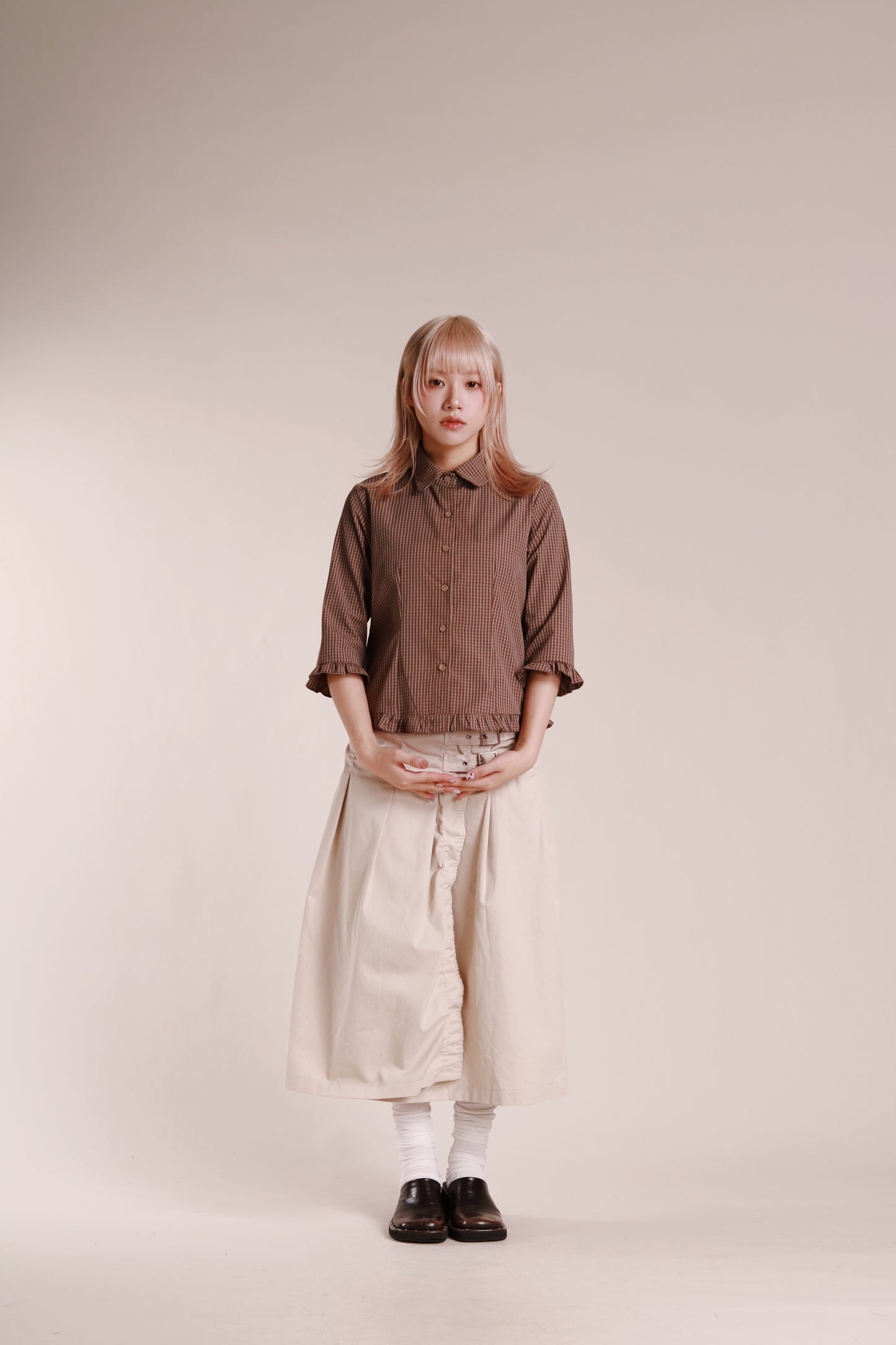 Autumn Ruffle Shirt (Brown)
