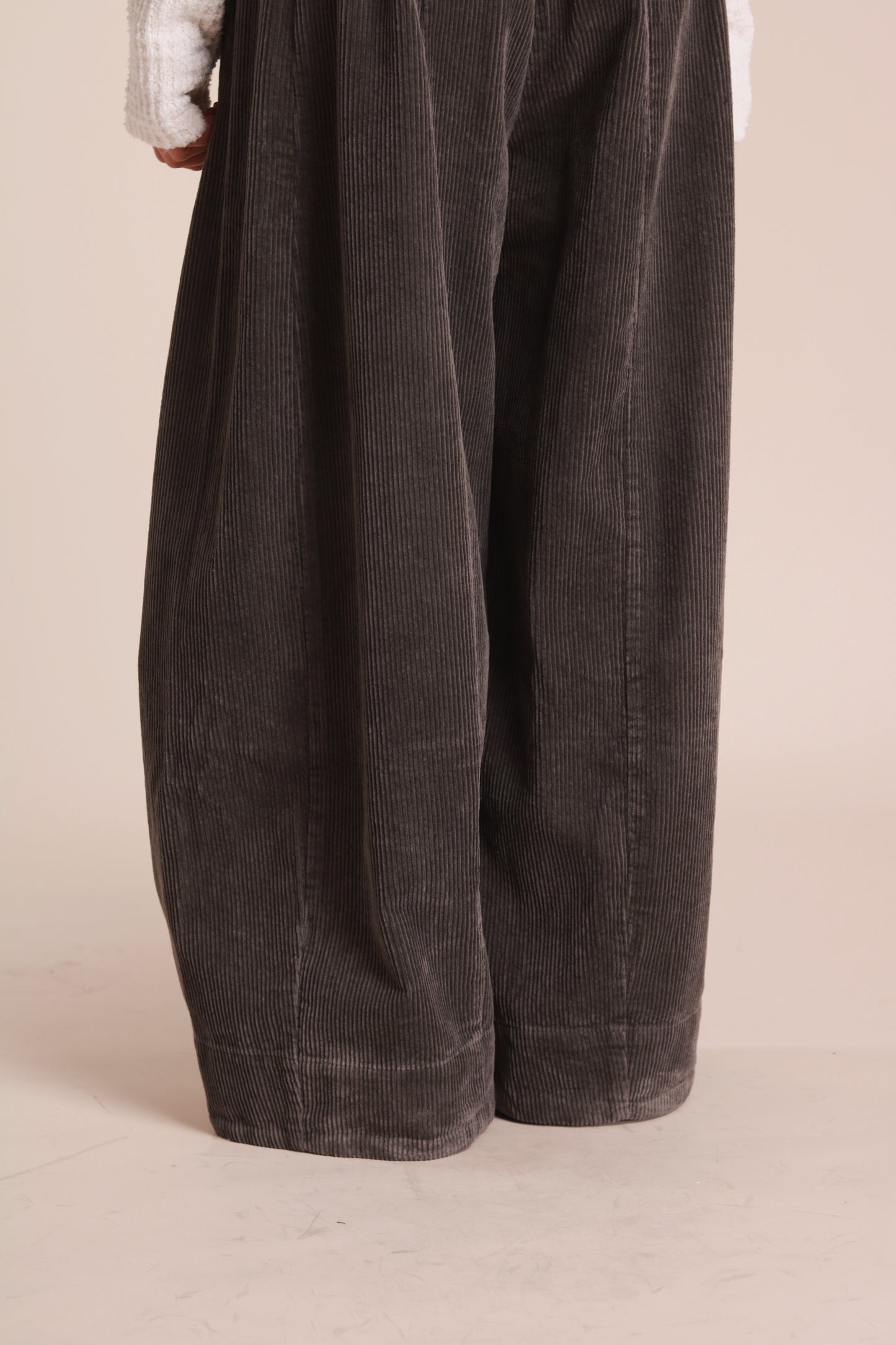 Corduroy Wide Pants (Grey)