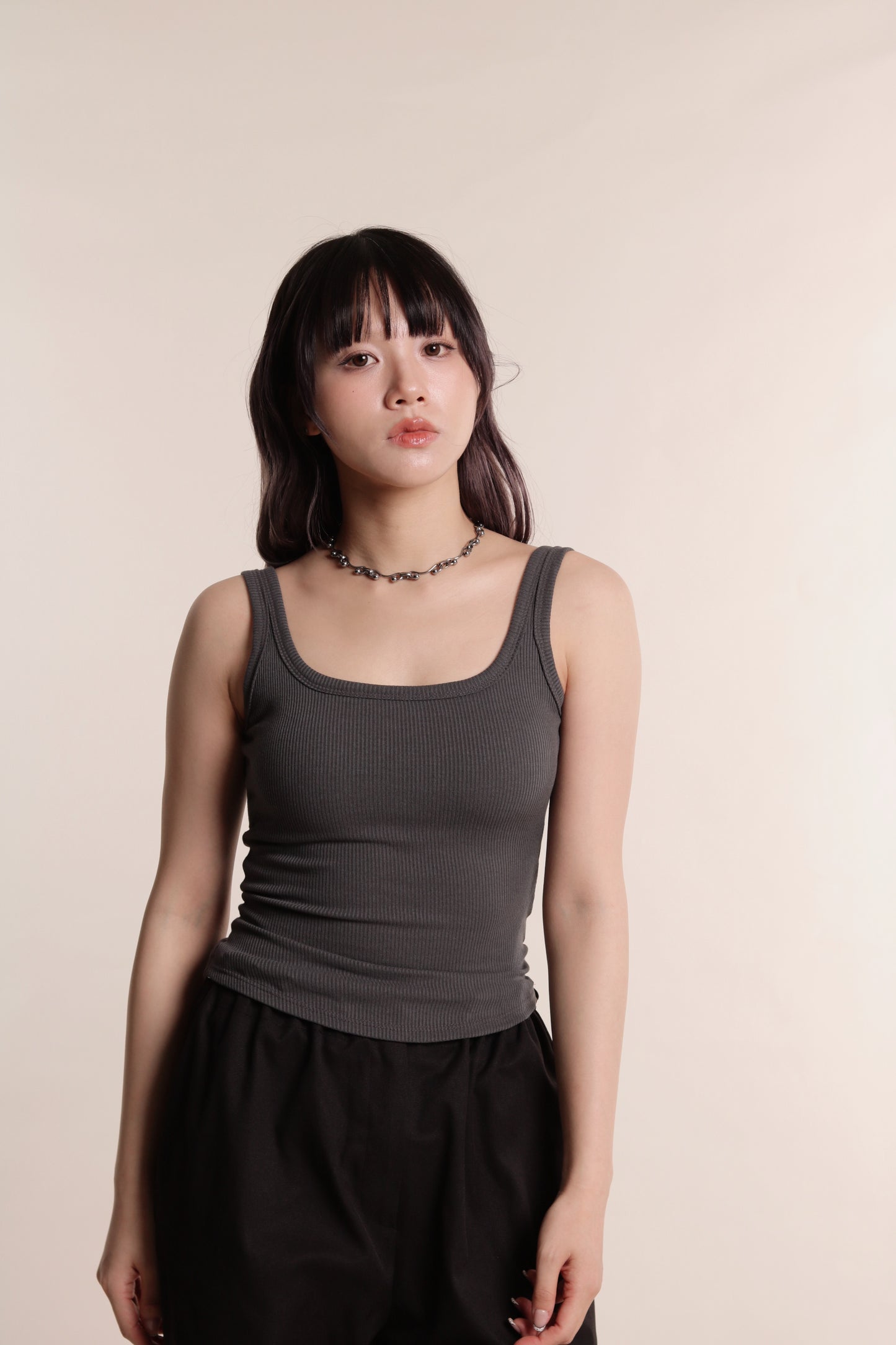 Square Neck Bra Top (Charcoal)