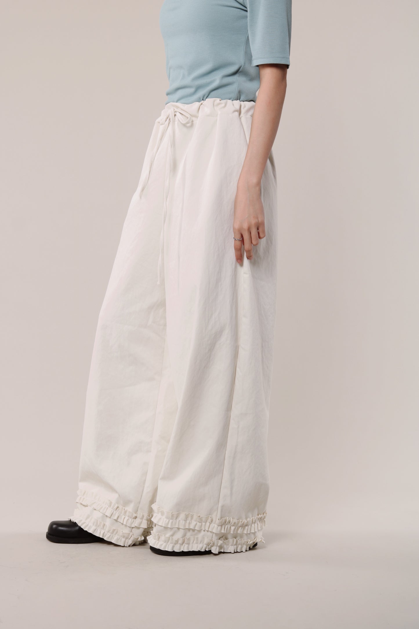 Double Ruffle Pants (Ivory)
