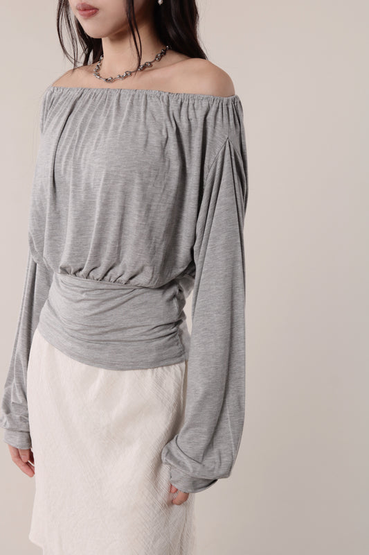 Luna Gathered Top (Grey)