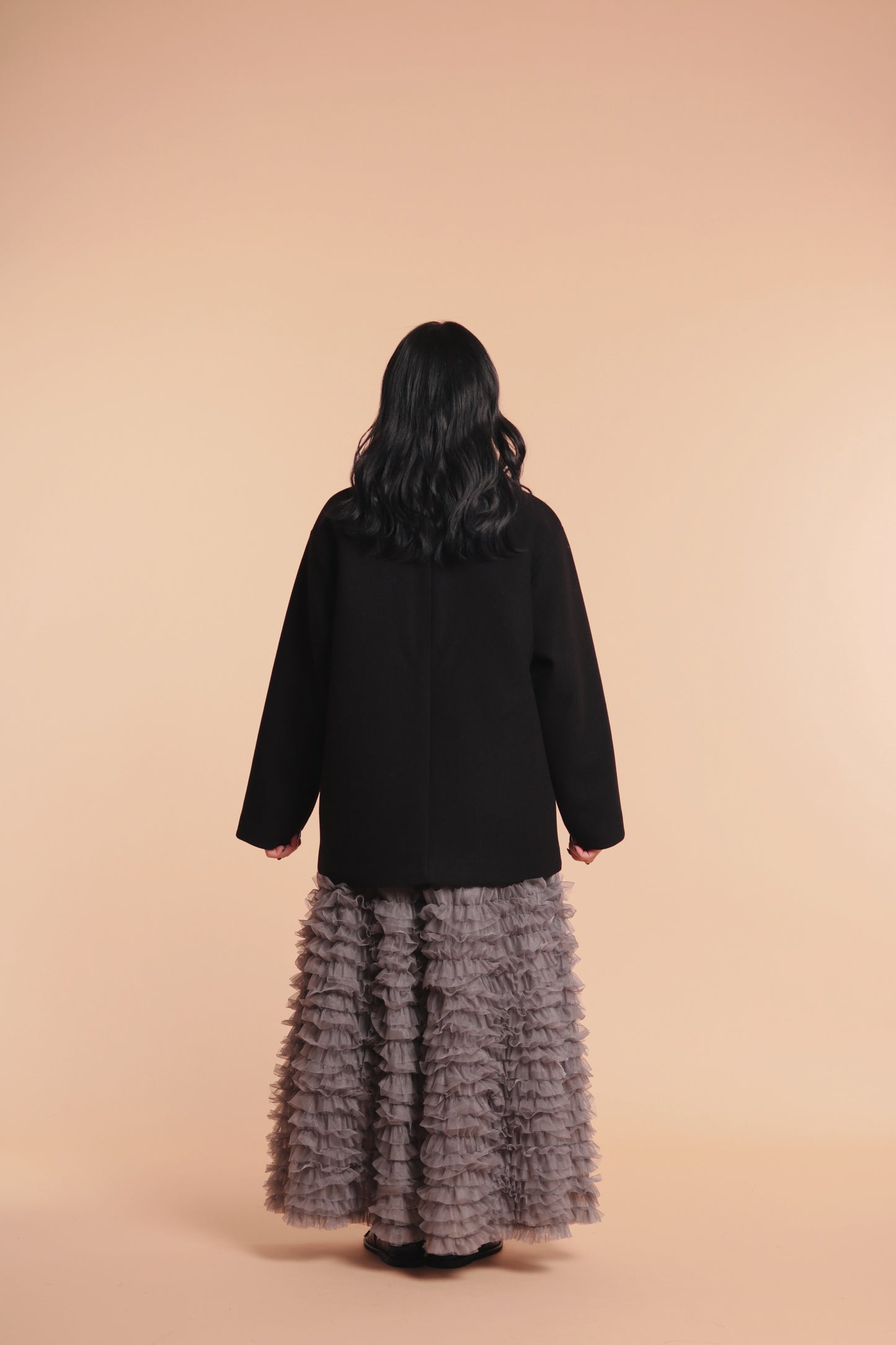 Doll Ruffle Lace Skirt (Grey)