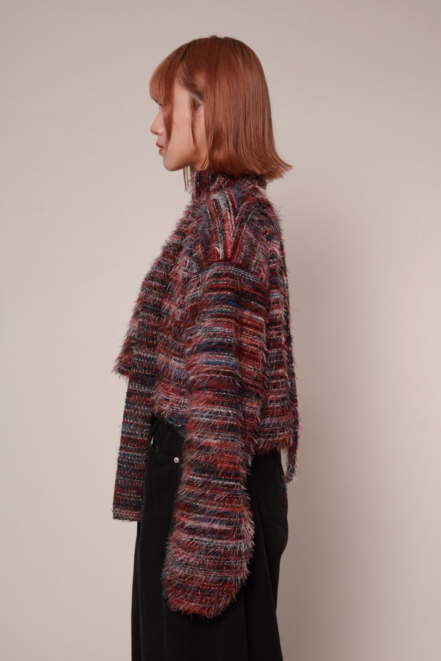 Fluffy Rainbow Sweater (Red)