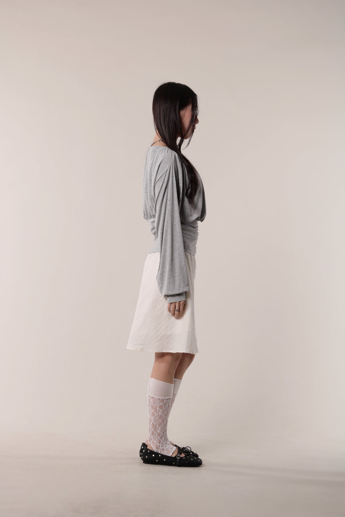 Luna Gathered Top (Grey)