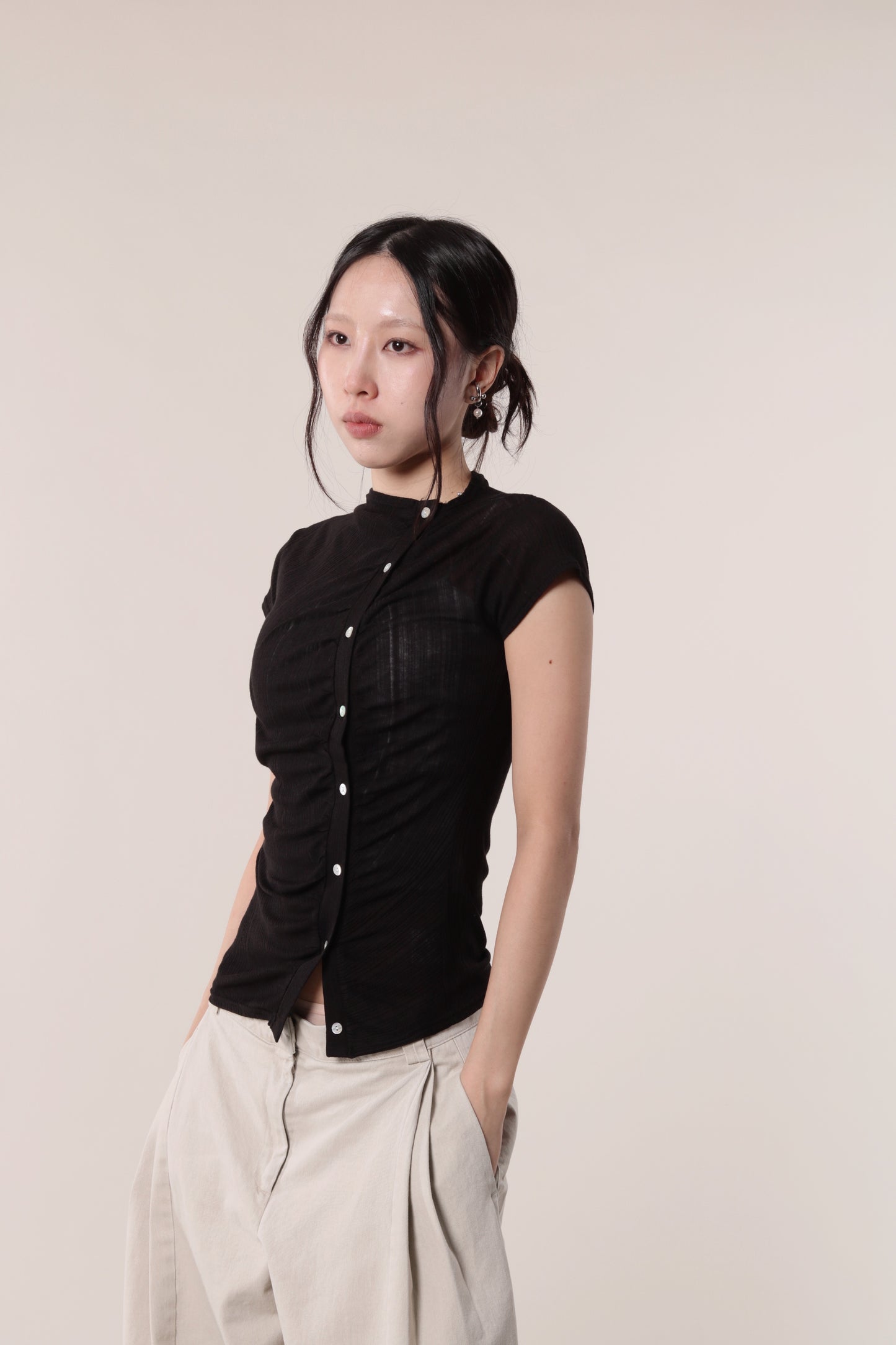 Sep Gathered Tee (Black)