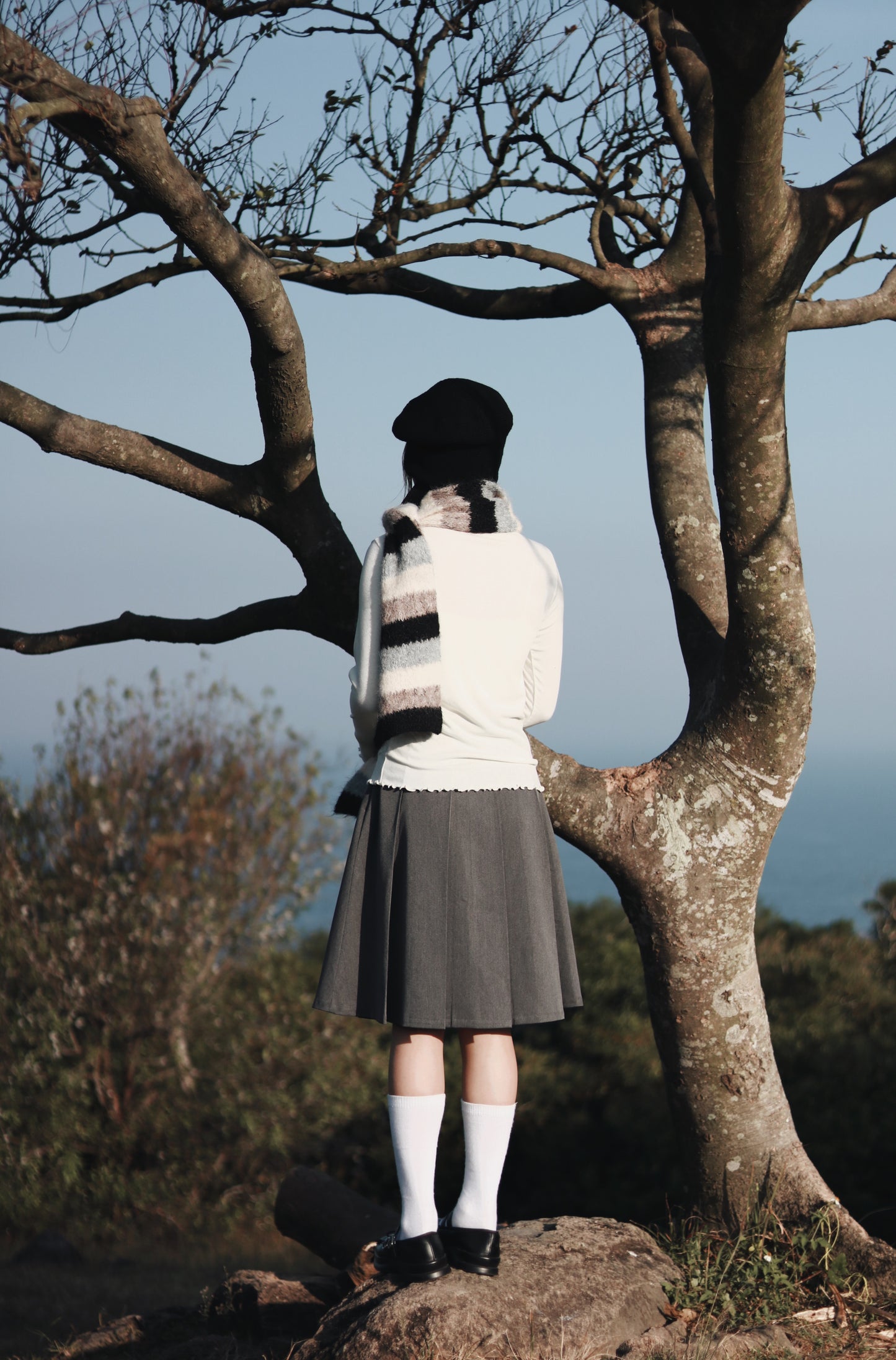 Doll Pleated Mini Skirt (Grey)