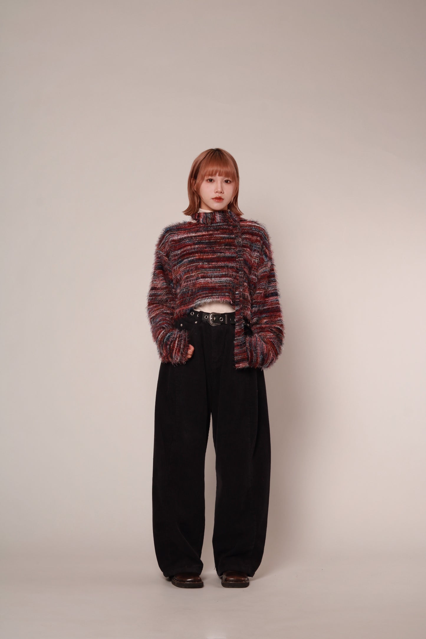 Fluffy Rainbow Sweater (Red)