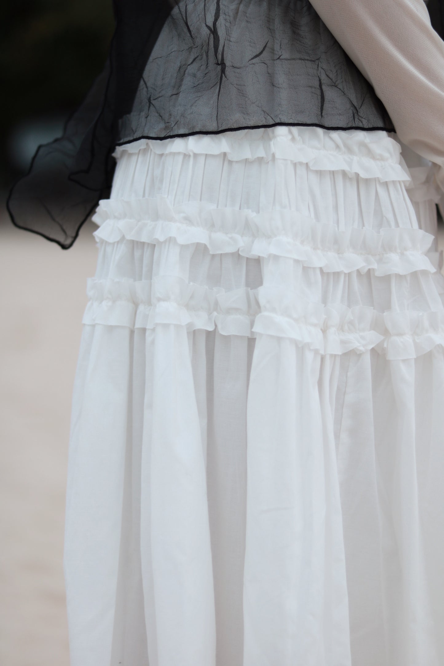Doll Double Ruffle Skirt (White)