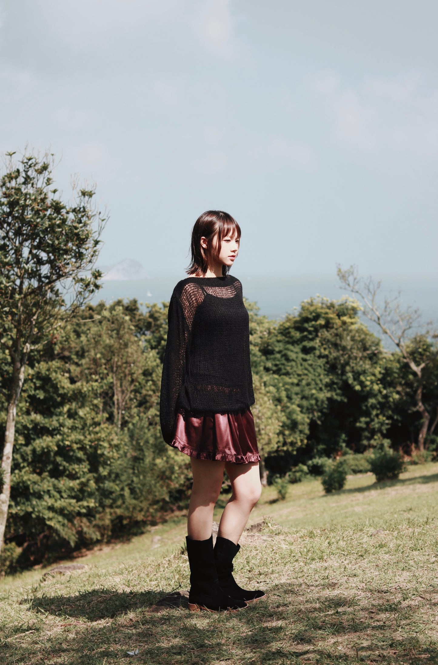 Doll Mini Ruffle Skirt (Brown)