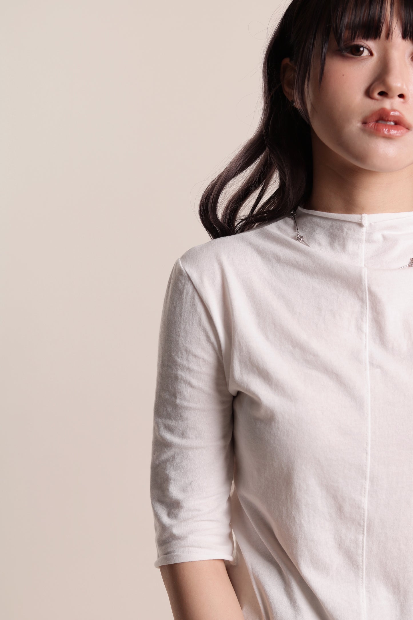 Pure Mock Neck Top (White)