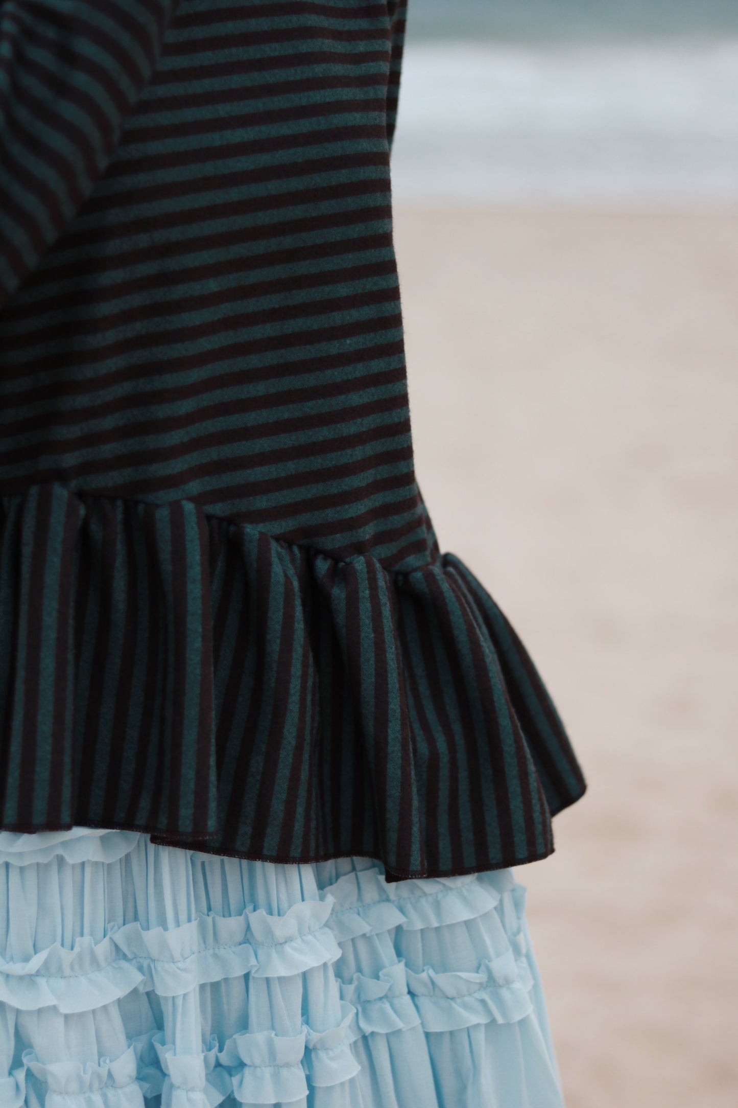 Striped Ruffle Top (Mint)