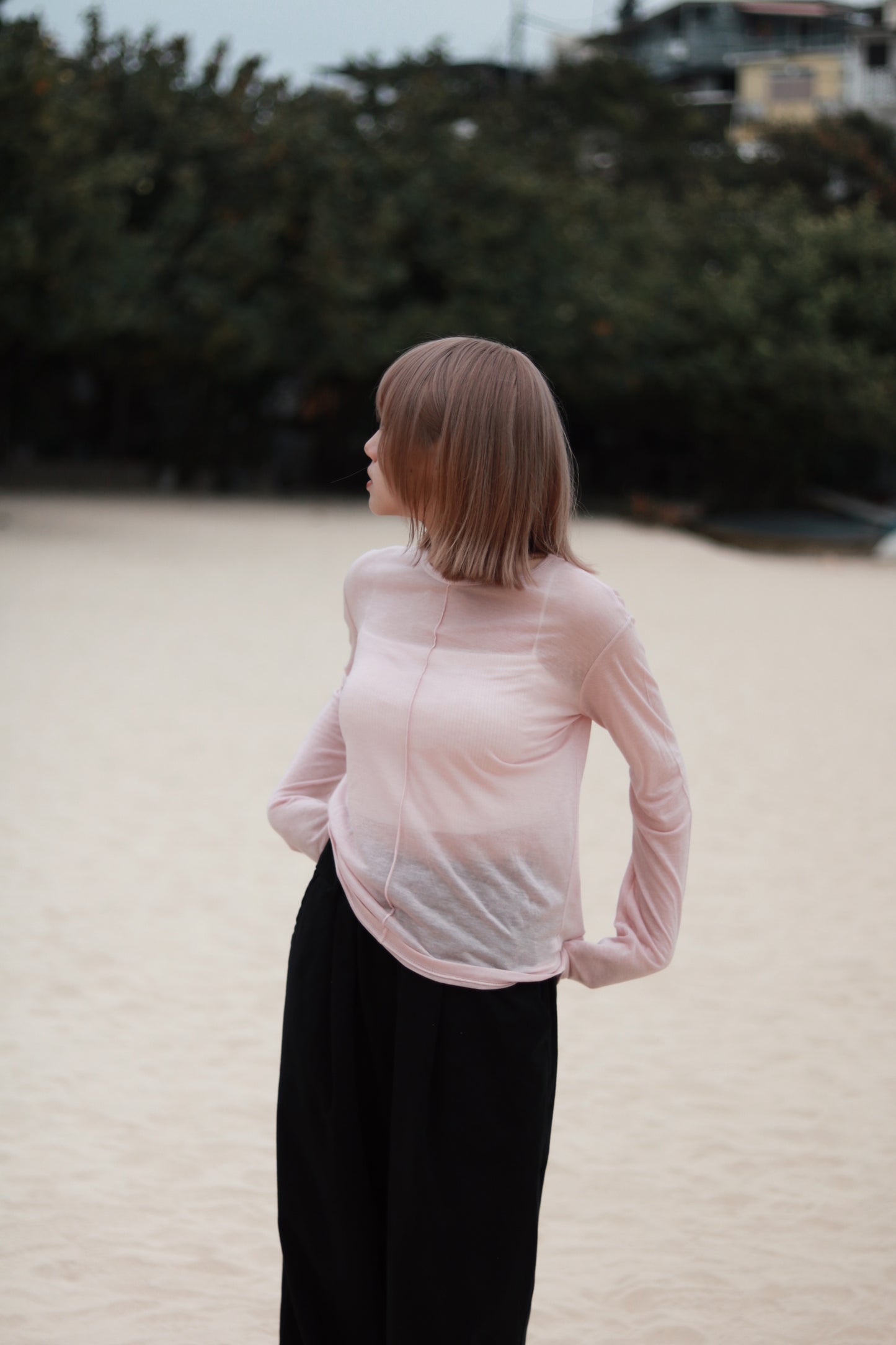 Spring Basic Top (Charcoal/Pink/Purple/White)