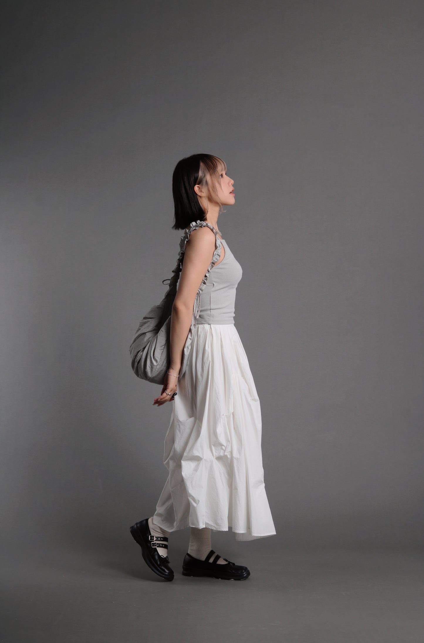 Doll Gathered Skirt (White)