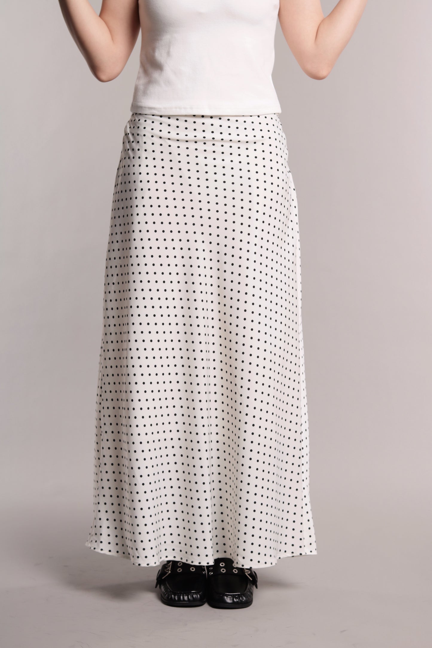 Polka Dot Skirt (White)