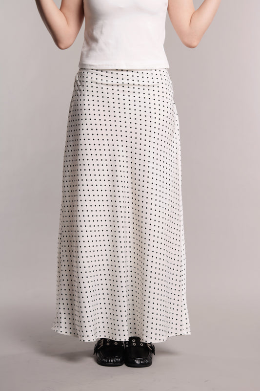 Polka Dot Skirt (White)