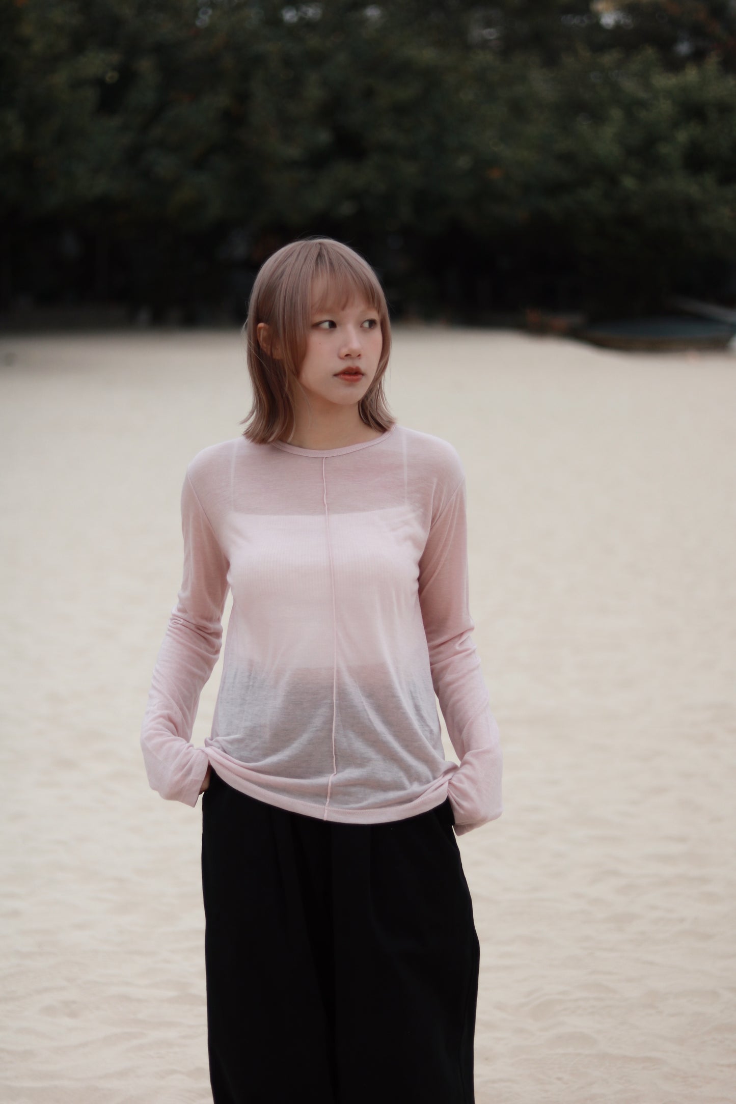 Spring Basic Top (Charcoal/Pink/Purple/White)