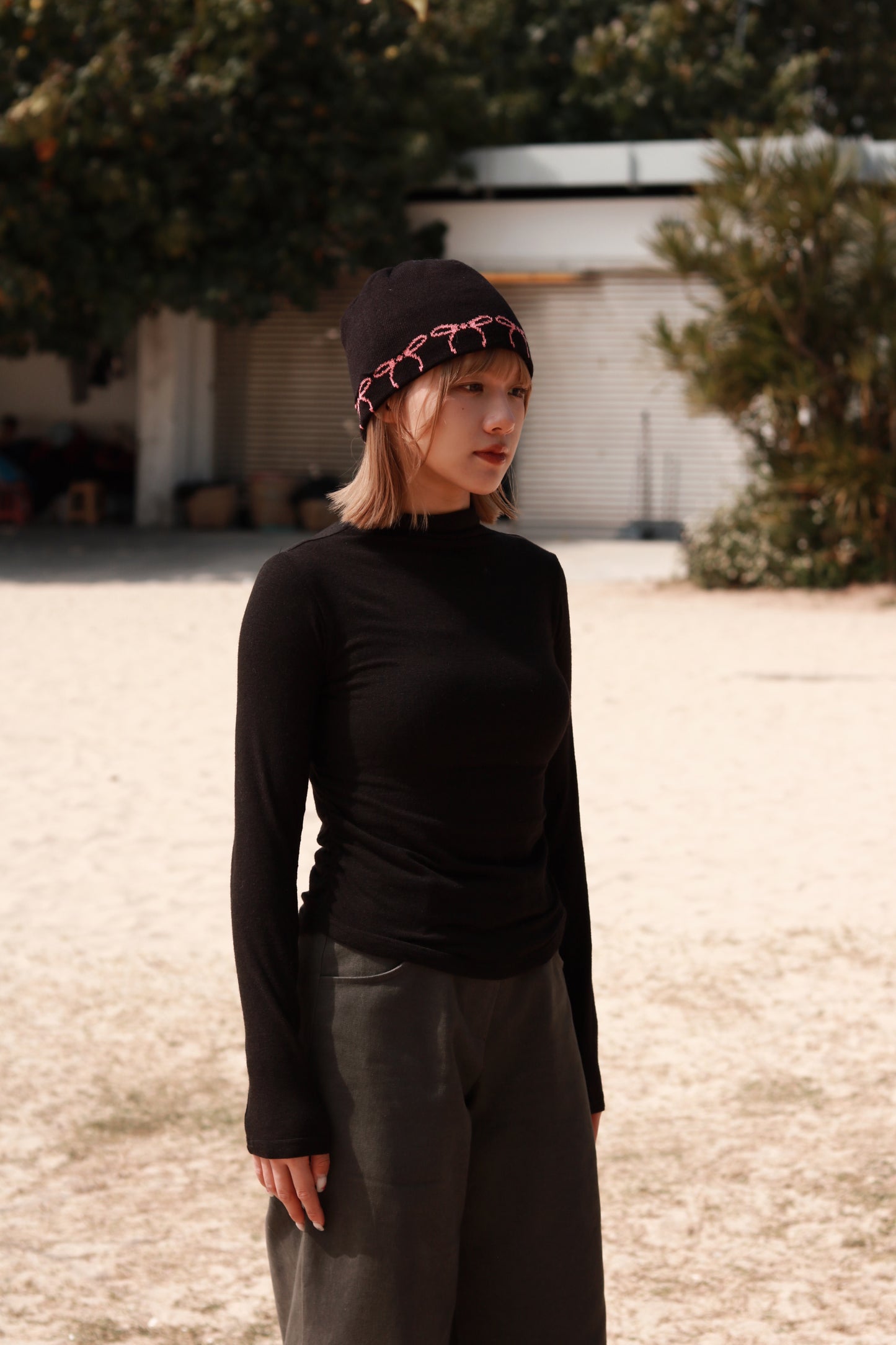 Little Ribbon Beanie (Black)