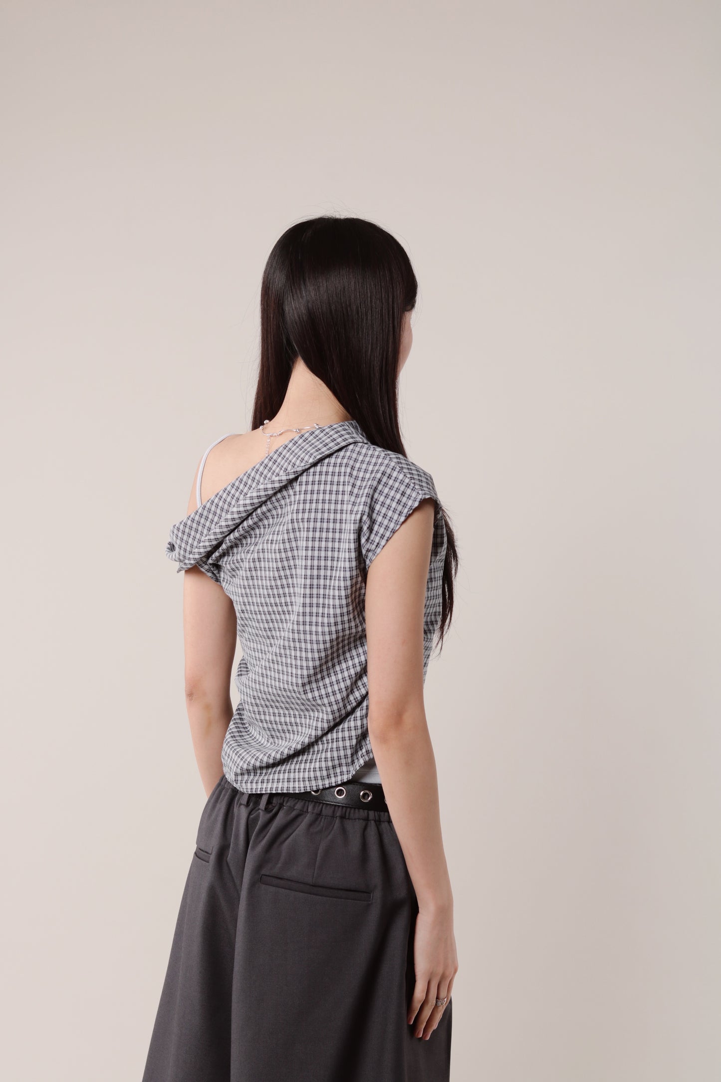 Checkered Devon Top (Ivory)