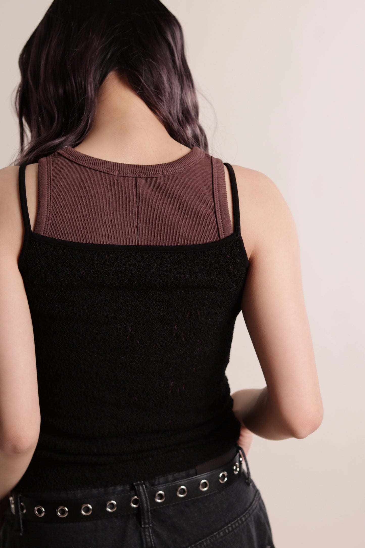 Mesh Sleeveless Top (Black)