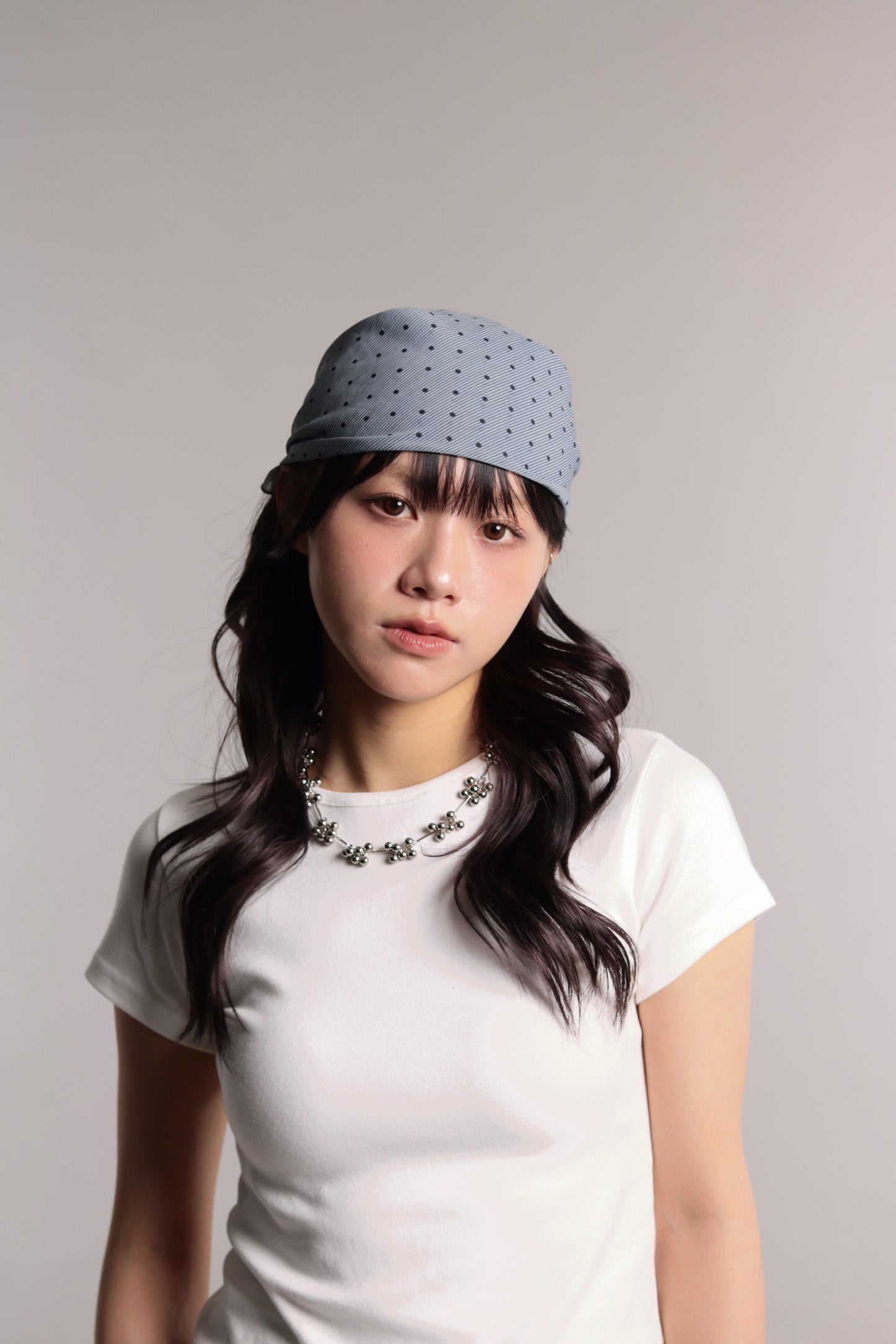 Polka Dot Scarf (Grey Blue)