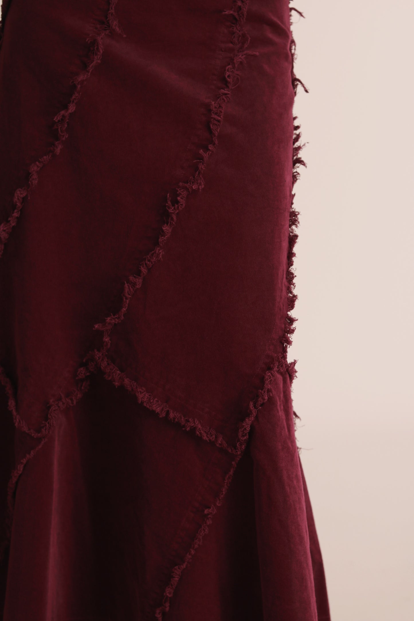 Frayed Mermaid Skirt (Wine)