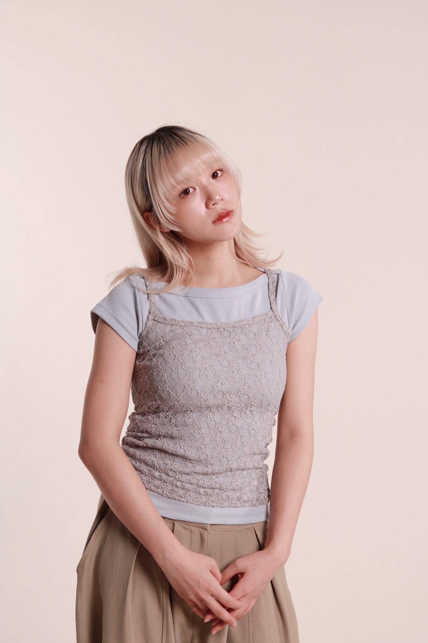 Mesh Sleeveless Top (Grey)