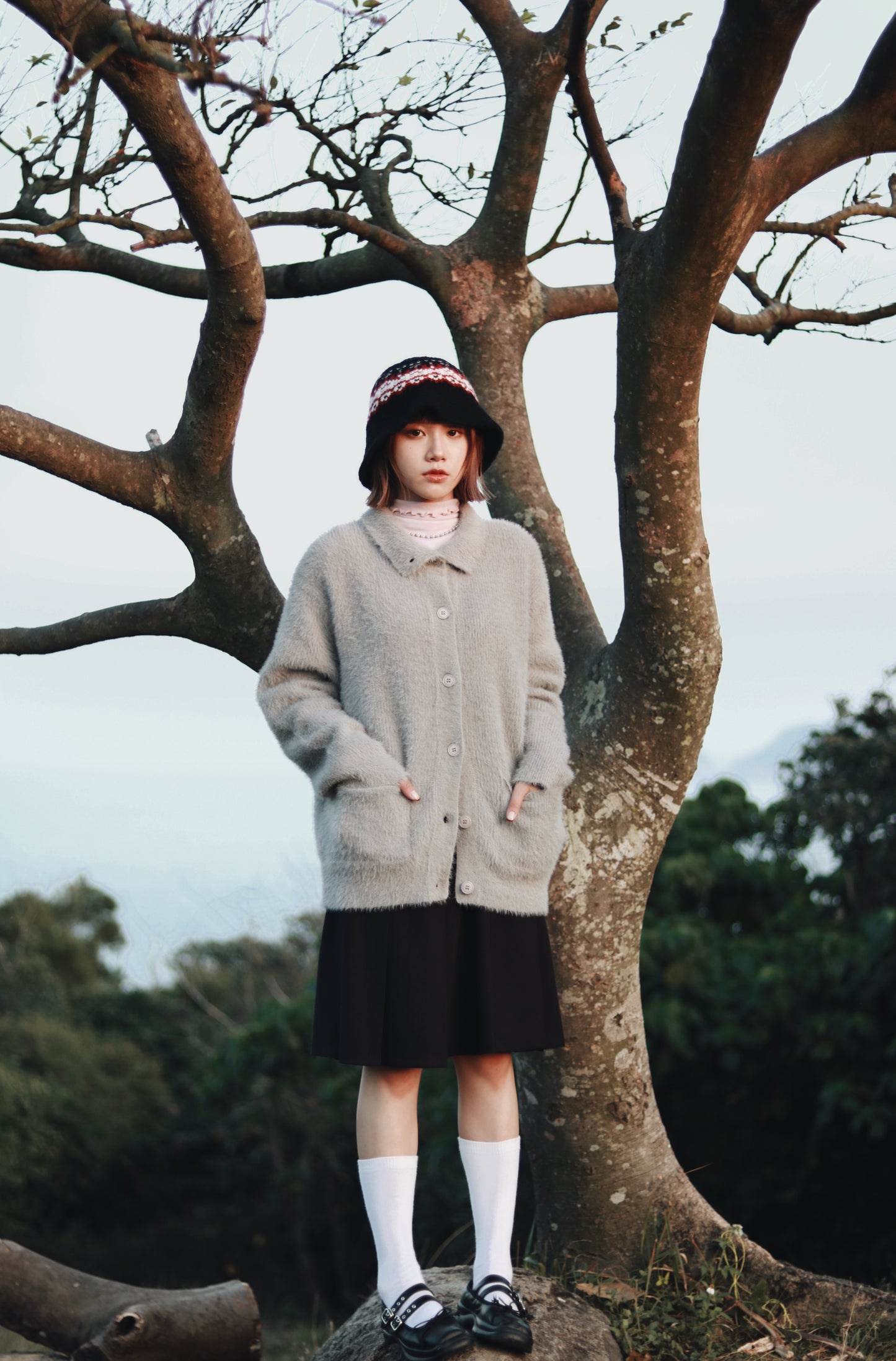 Doll Pleated Mini Skirt (Black)