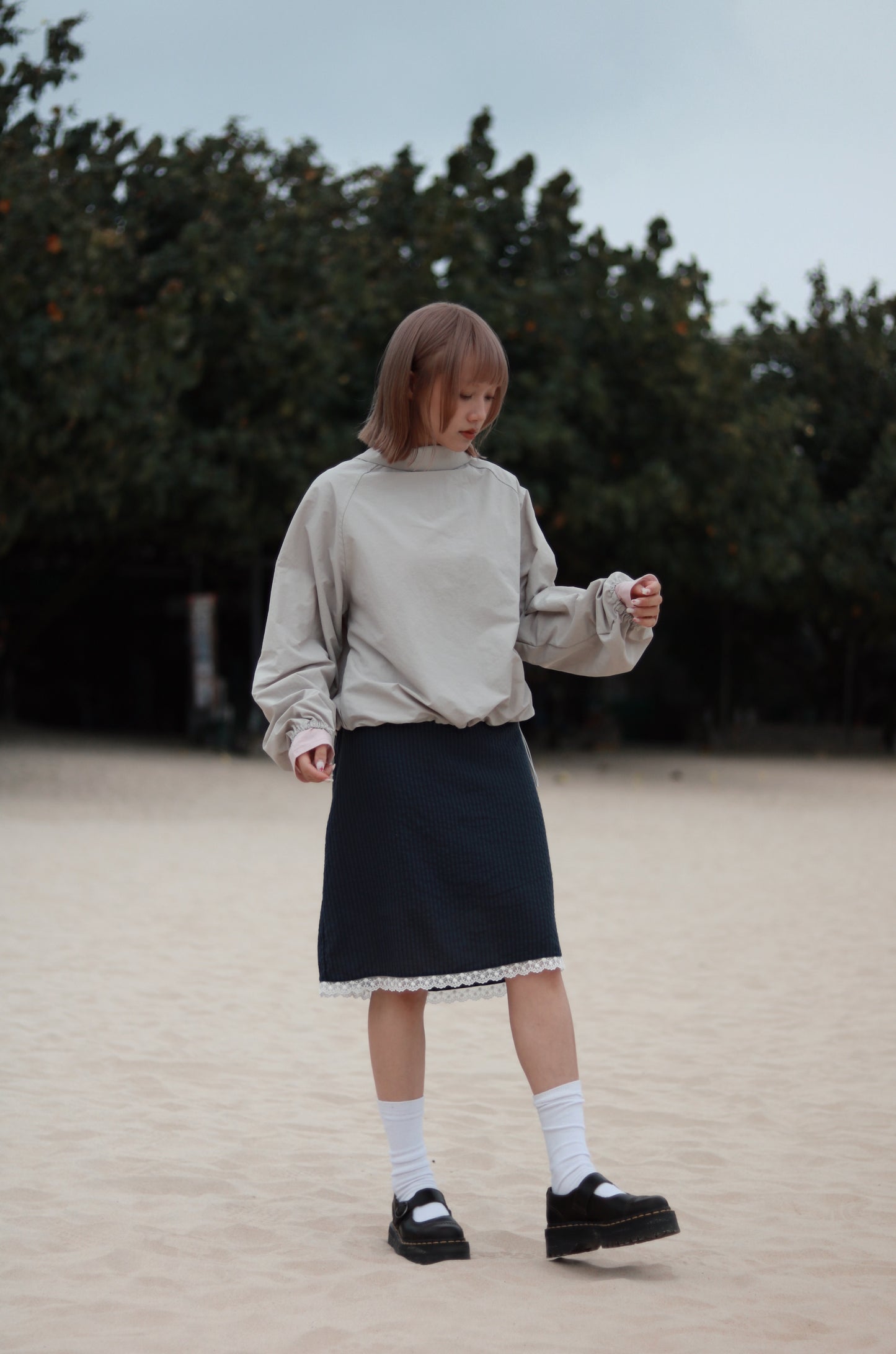 Funnel Neck Top (Grey)