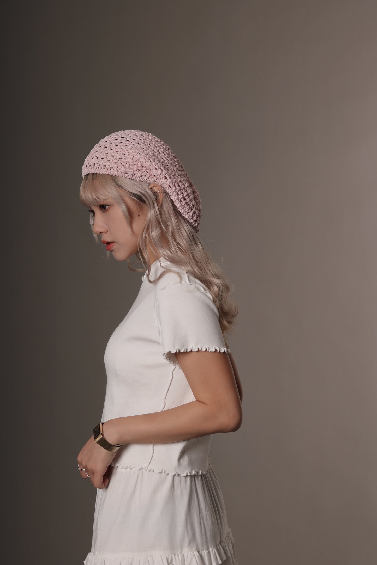 Daily Knit Beret (Black/Blue/Pink/Purple/White)